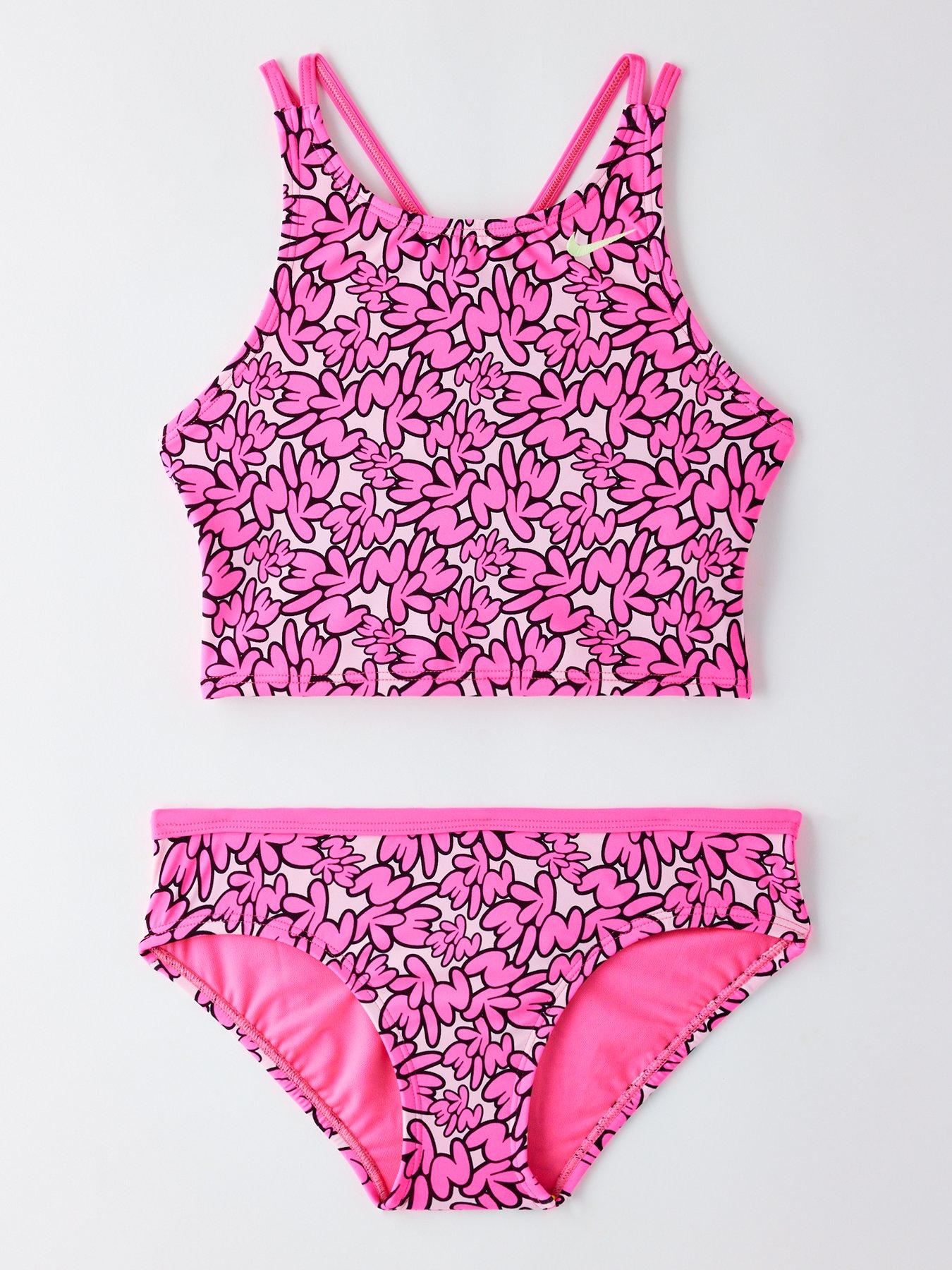 Image 1 of 5 of Nike Junior Girls Spiderback Midkini - Pink
