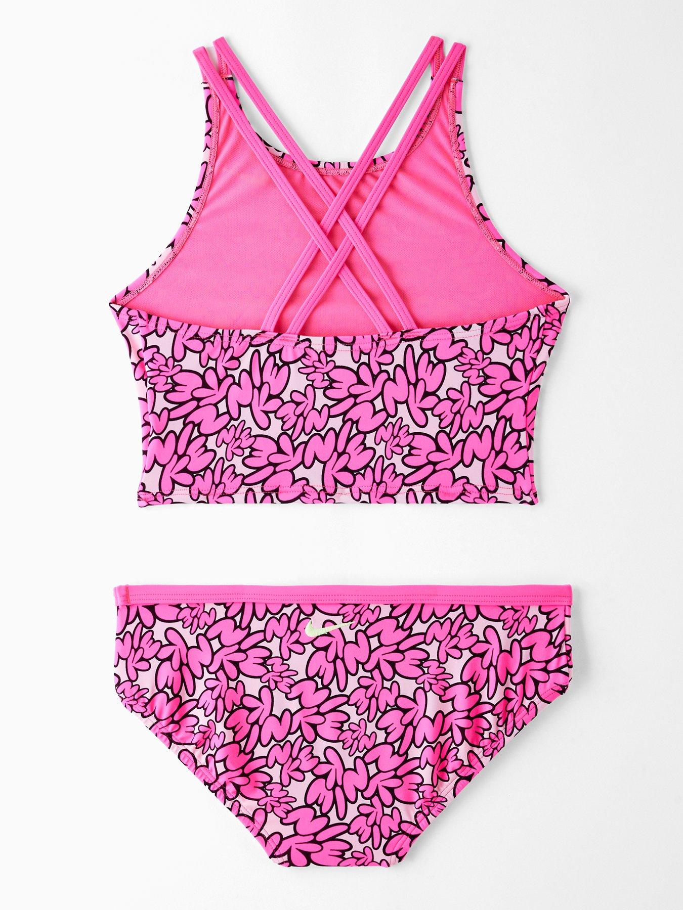 Image 2 of 5 of Nike Junior Girls Spiderback Midkini - Pink