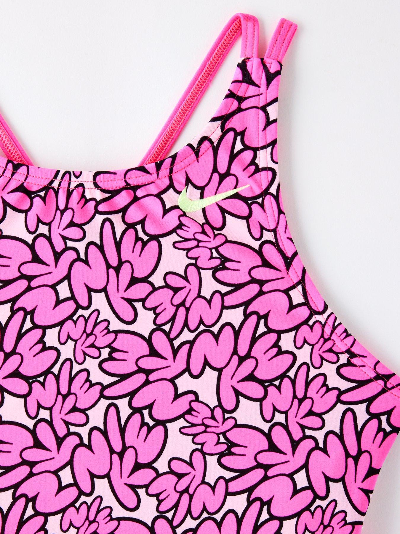 Image 3 of 5 of Nike Junior Girls Spiderback Midkini - Pink