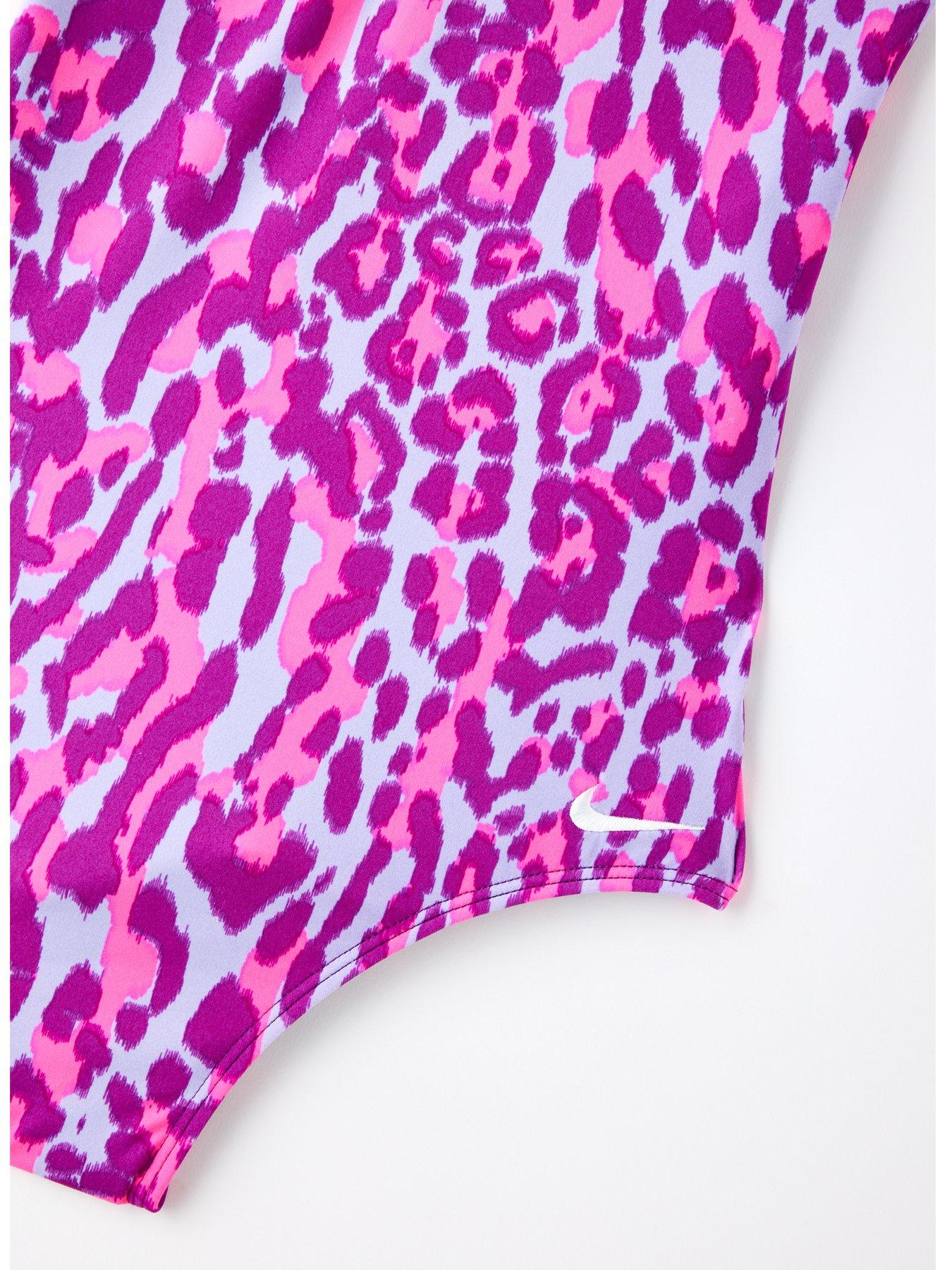 Image 3 of 5 of Nike Girls Lace Up One Piece Swimsuit - Purple