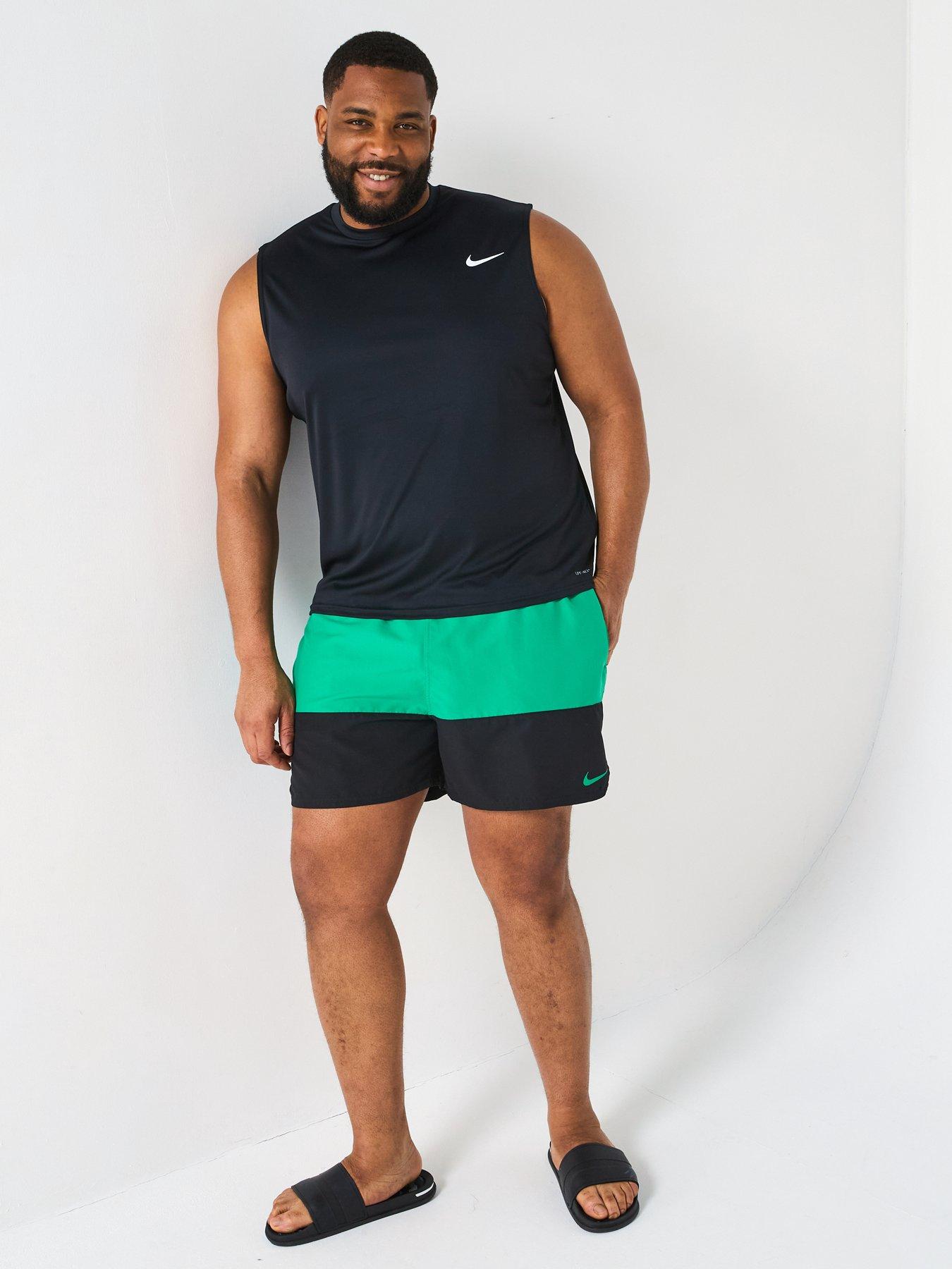 Image 3 of 5 of Nike Mens Split Extended Size 5 Inch Volley Swim Short - Green