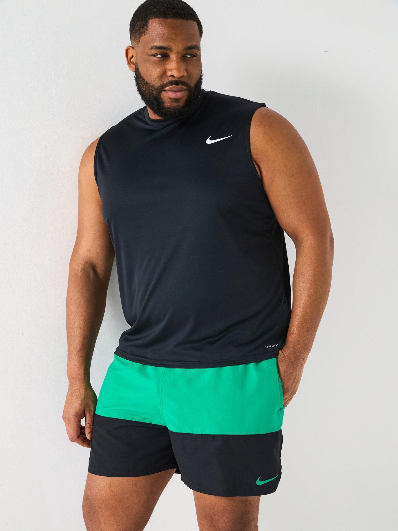 Image 5 of 5 of Nike Mens Split Extended Size 5 Inch Volley Swim Short - Green