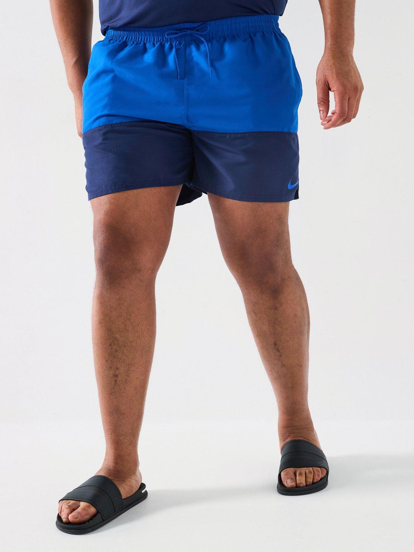 undefined Mens Split Extended Size 5 Inch Volley Swim Short - Blue