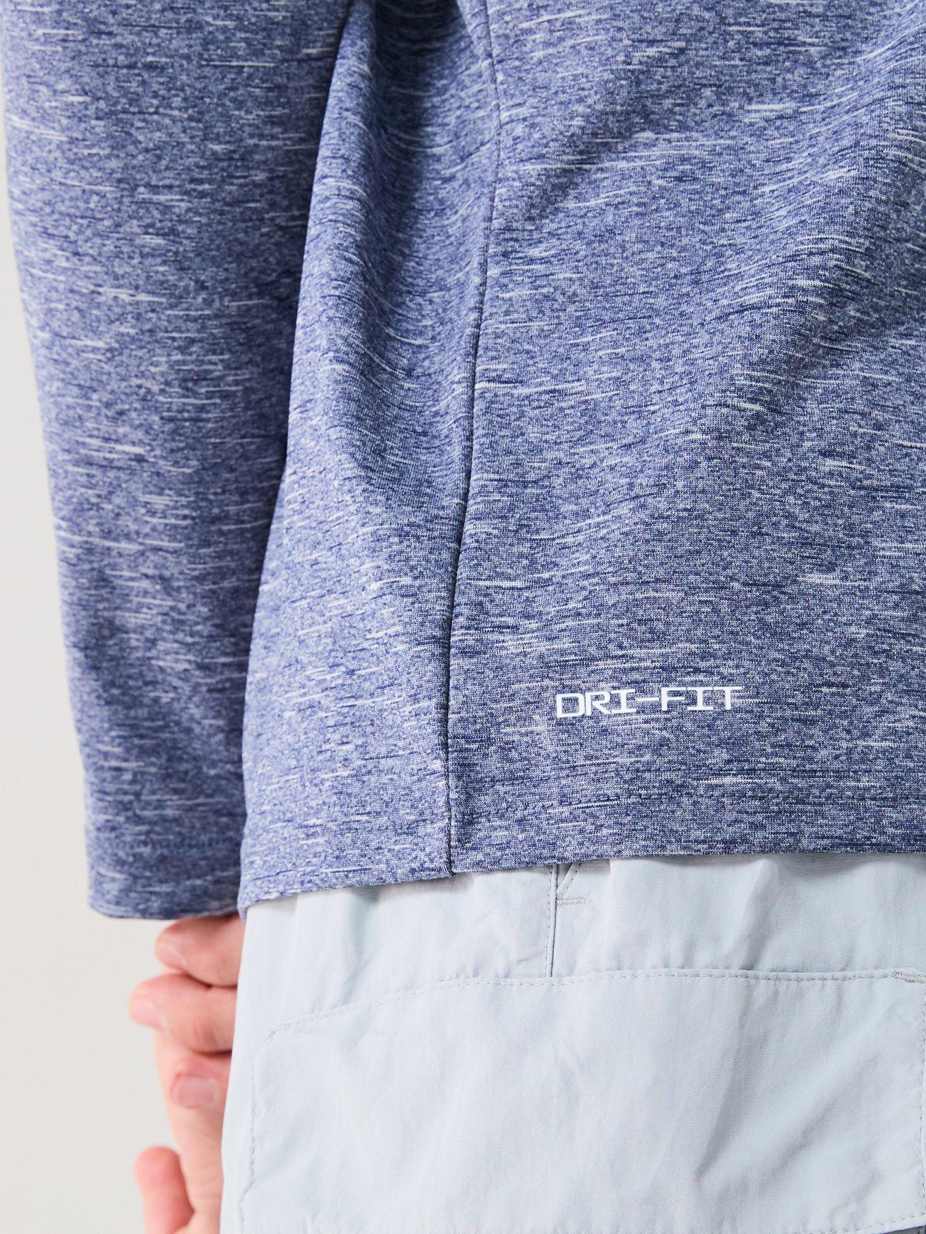 Image 4 of 4 of Nike Mens Heather Long Sleeve Hydroguard T Shirt - Navy