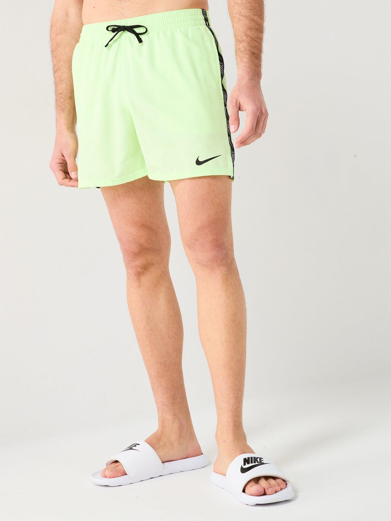 Image 1 of 5 of Nike Mens Essential Logo Taping 5 Inch Volley Swim Short - Green