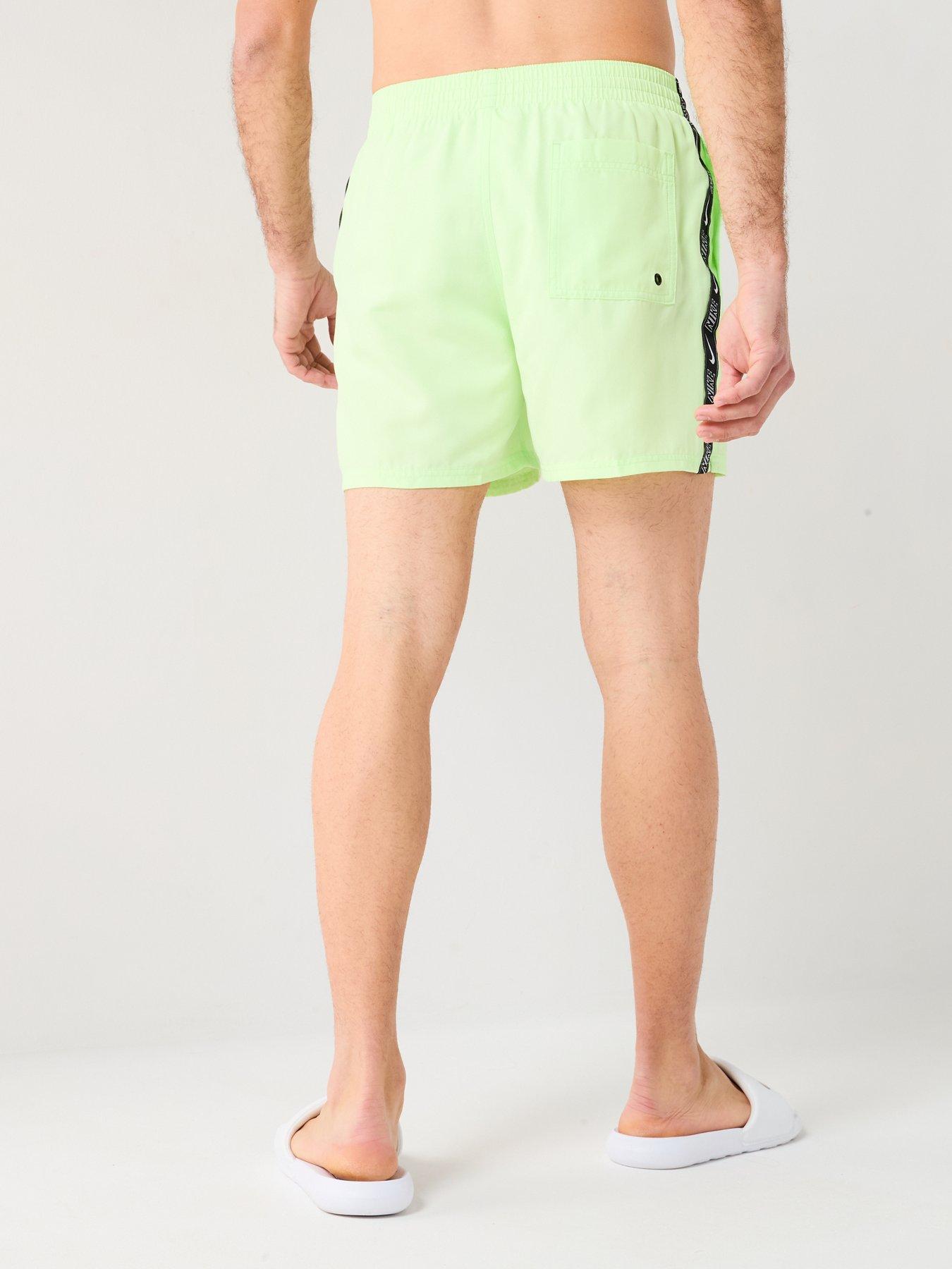Image 2 of 5 of Nike Mens Essential Logo Taping 5 Inch Volley Swim Short - Green