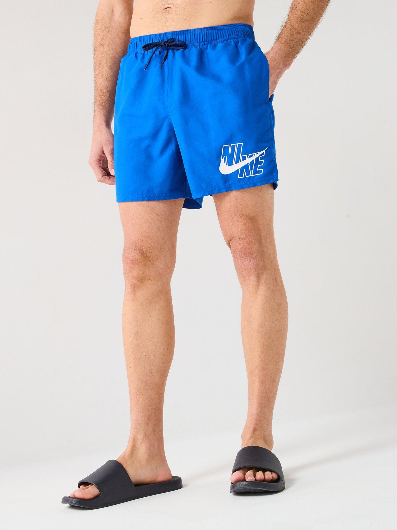 Nike Mens Logo 5 Inch Volley Swim Short, Blue, Size Xs, Men
