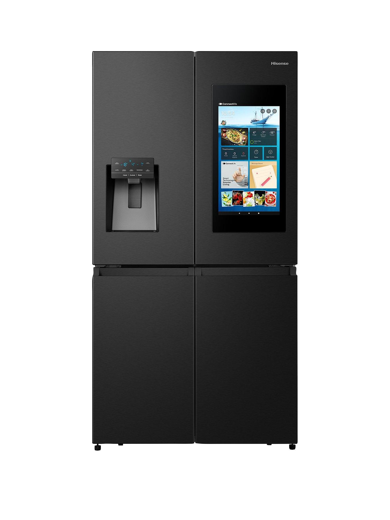 undefined PureFlat RQ760N4IFE Smart Fridge Freezer - Black Stainless Steel - E rated