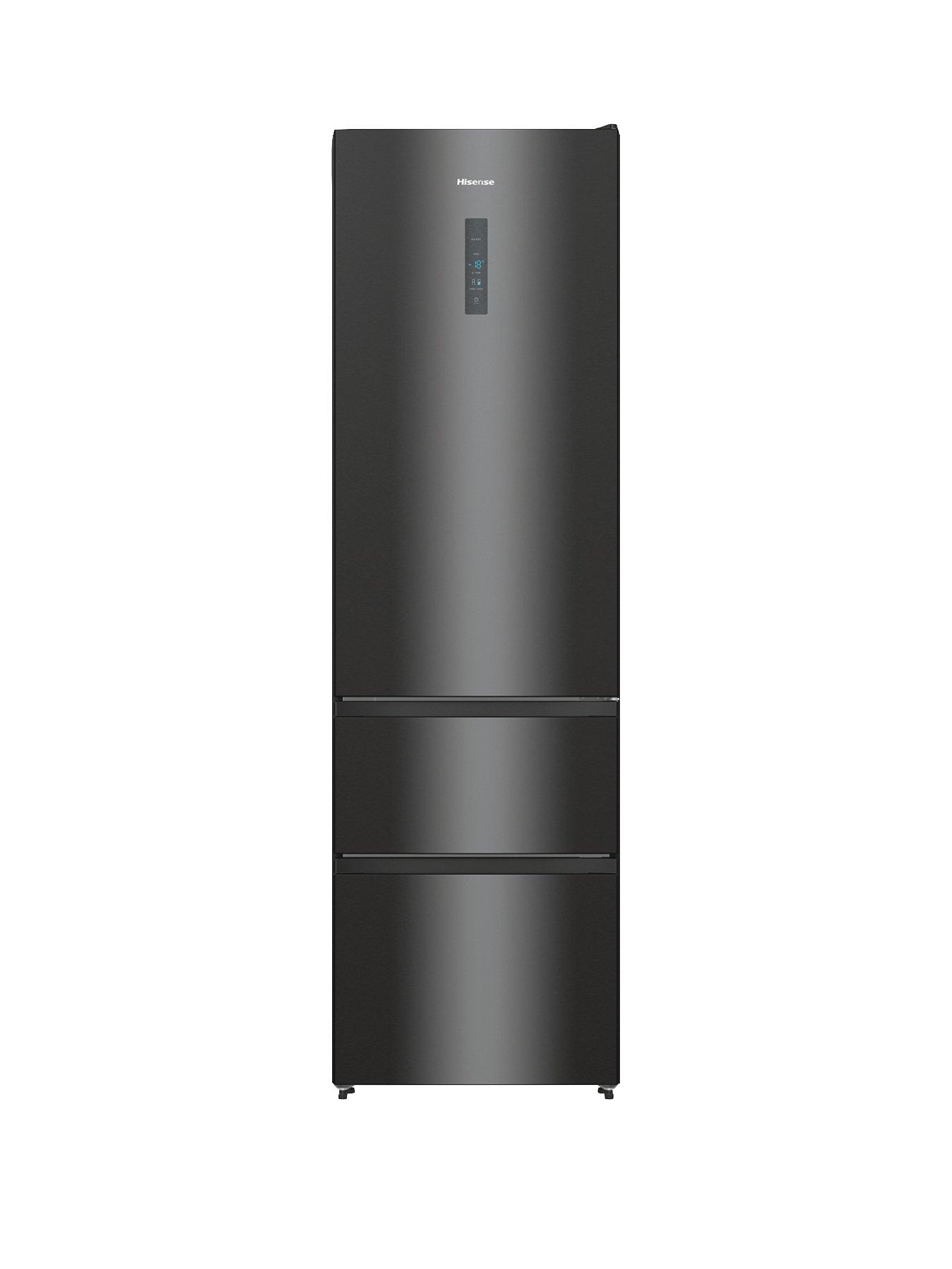 Hisense RM469N4AFEUK 200cm High 60/40 Frost-Free Fridge Freezer - Black Gloss - E Rated