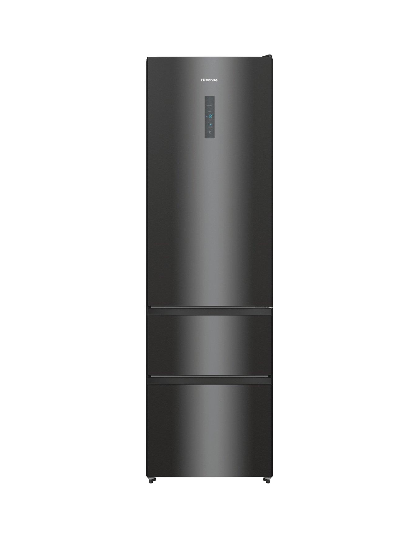 undefined RM469N4AFEUK 200cm High 60/40 Frost-Free Fridge Freezer - Black Gloss - E Rated