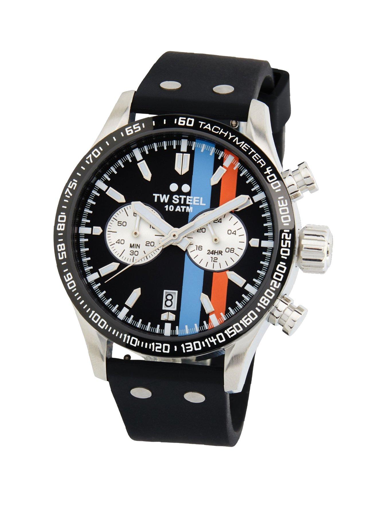 Product photograph of Tw Steel Volante Sport Men S Watch - Black Strap from very.co.uk