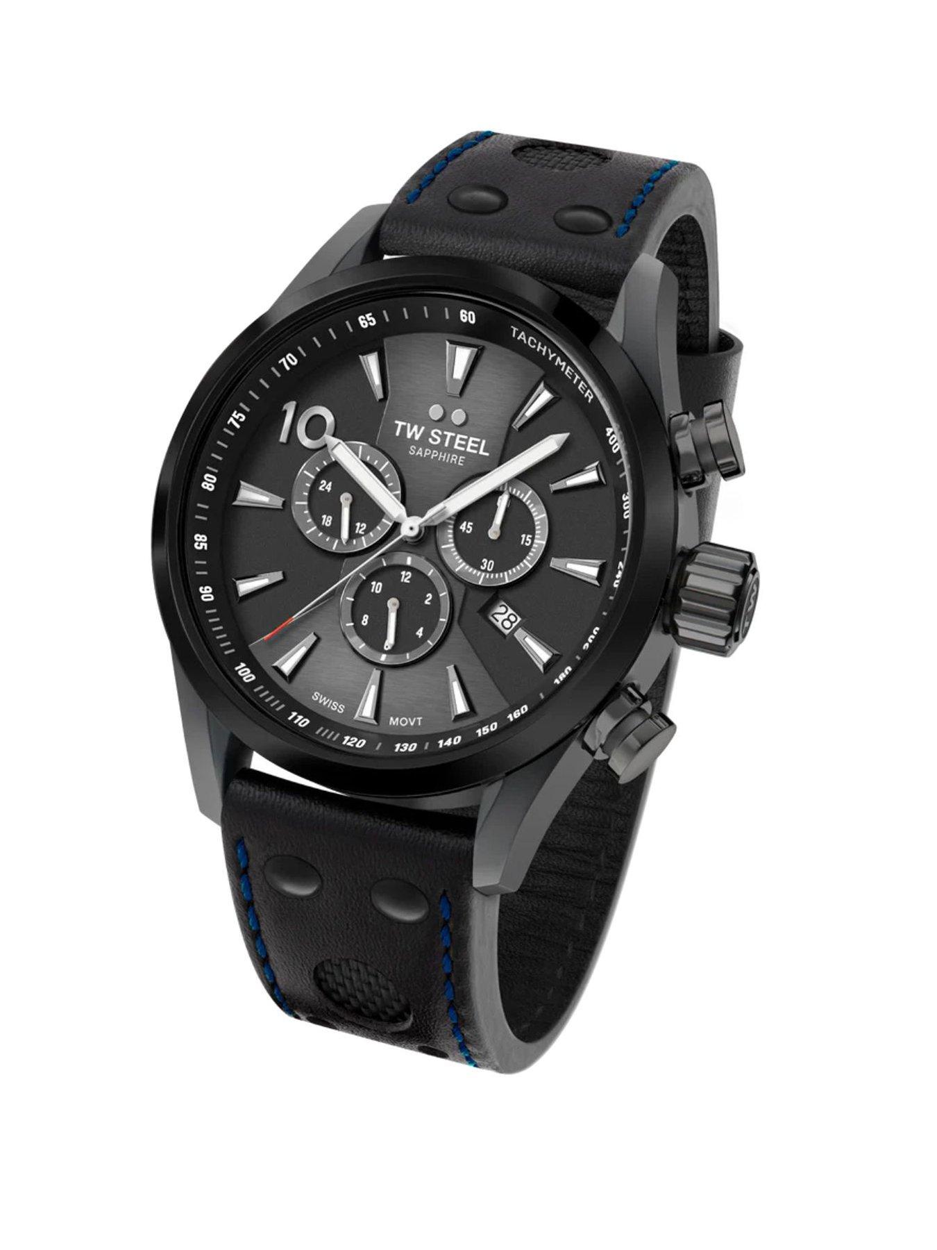 Product photograph of Tw Steel Svs308 Mens Watch Black Strap from very.co.uk