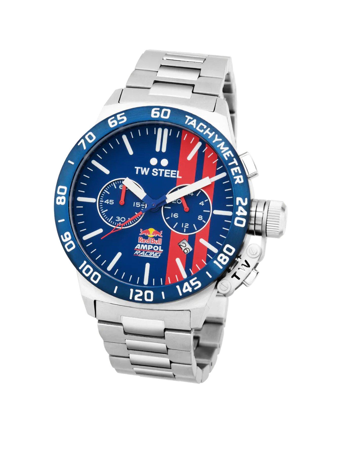 Product photograph of Tw Steel Redbull Ampol Racing Mens Watch Silver from very.co.uk