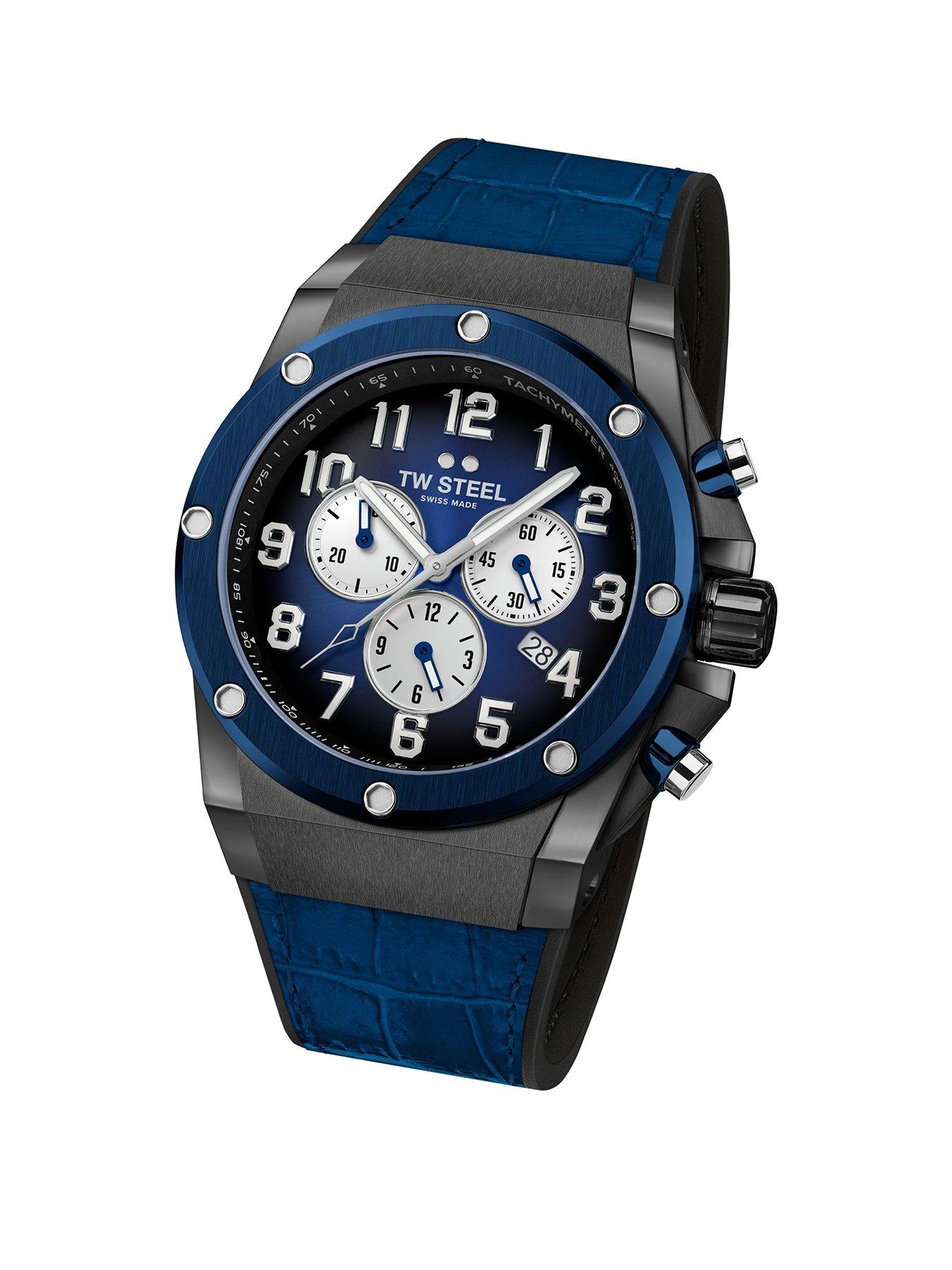 Product photograph of Tw Steel Ace Gensis Mens Watch Blue Strap from very.co.uk