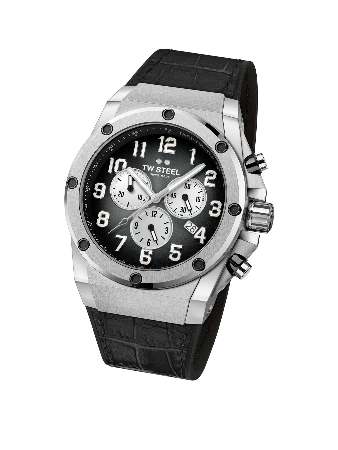 Product photograph of Tw Steel Ace Gensis Mens Watch Black Strap from very.co.uk