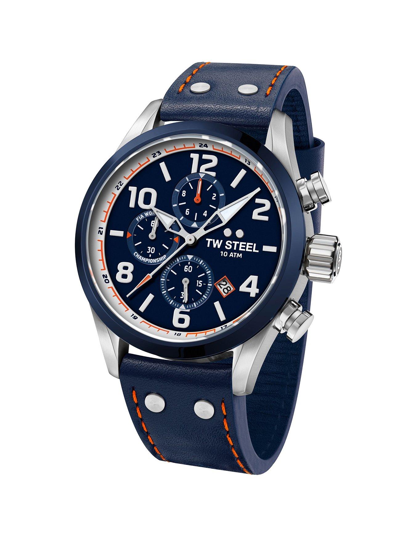 Product photograph of Tw Steel Volante Mens Watch Blue Strap from very.co.uk