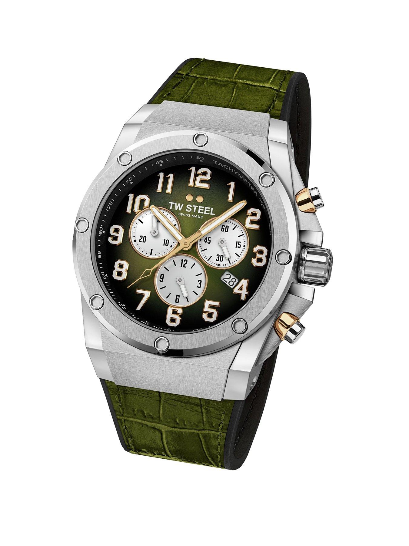 Product photograph of Tw Steel Ace Genesis Mens Watch Green Strap from very.co.uk