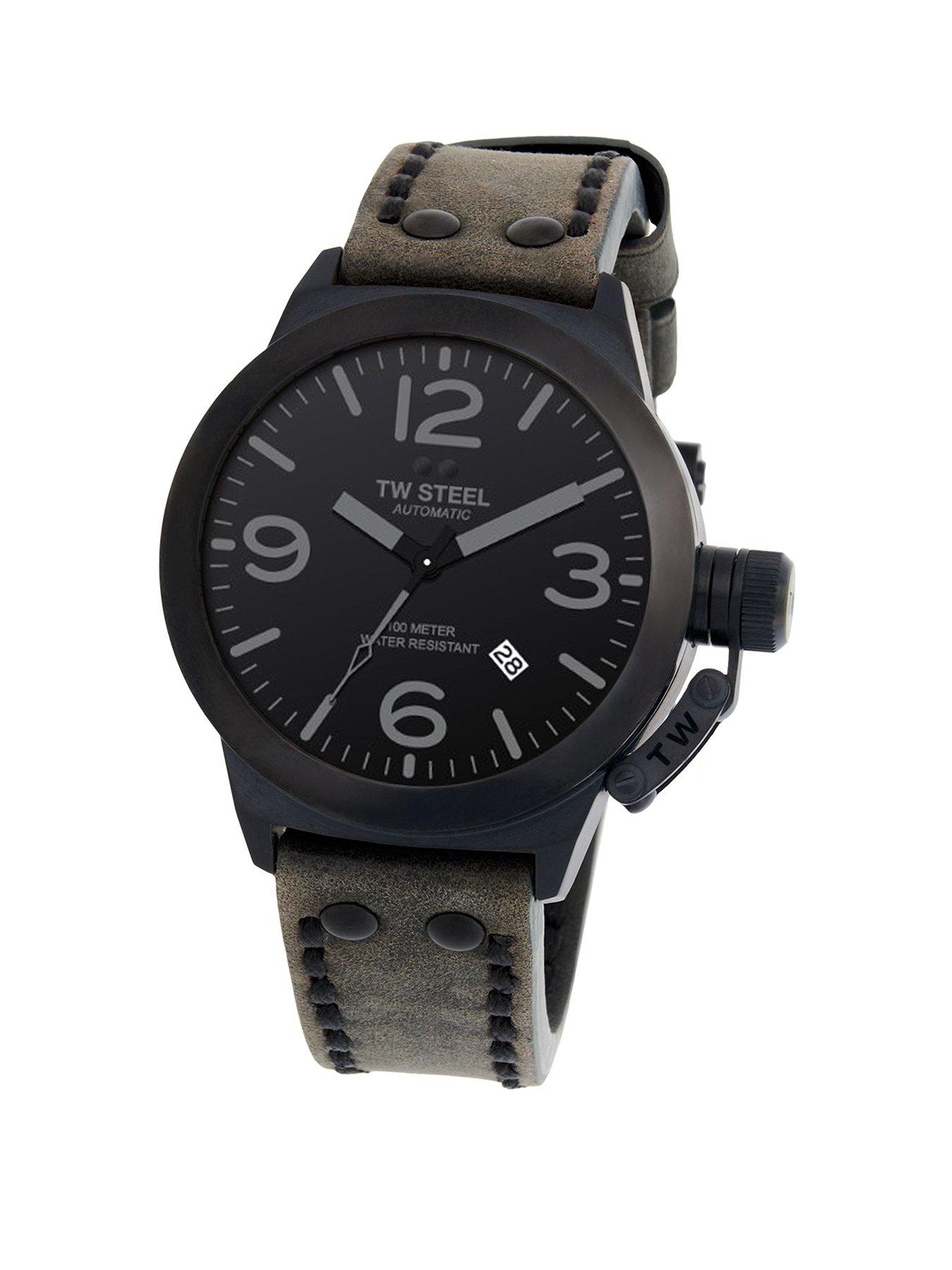 Product photograph of Tw Steel Classic Canteen Mens Watch Brown Strap from very.co.uk