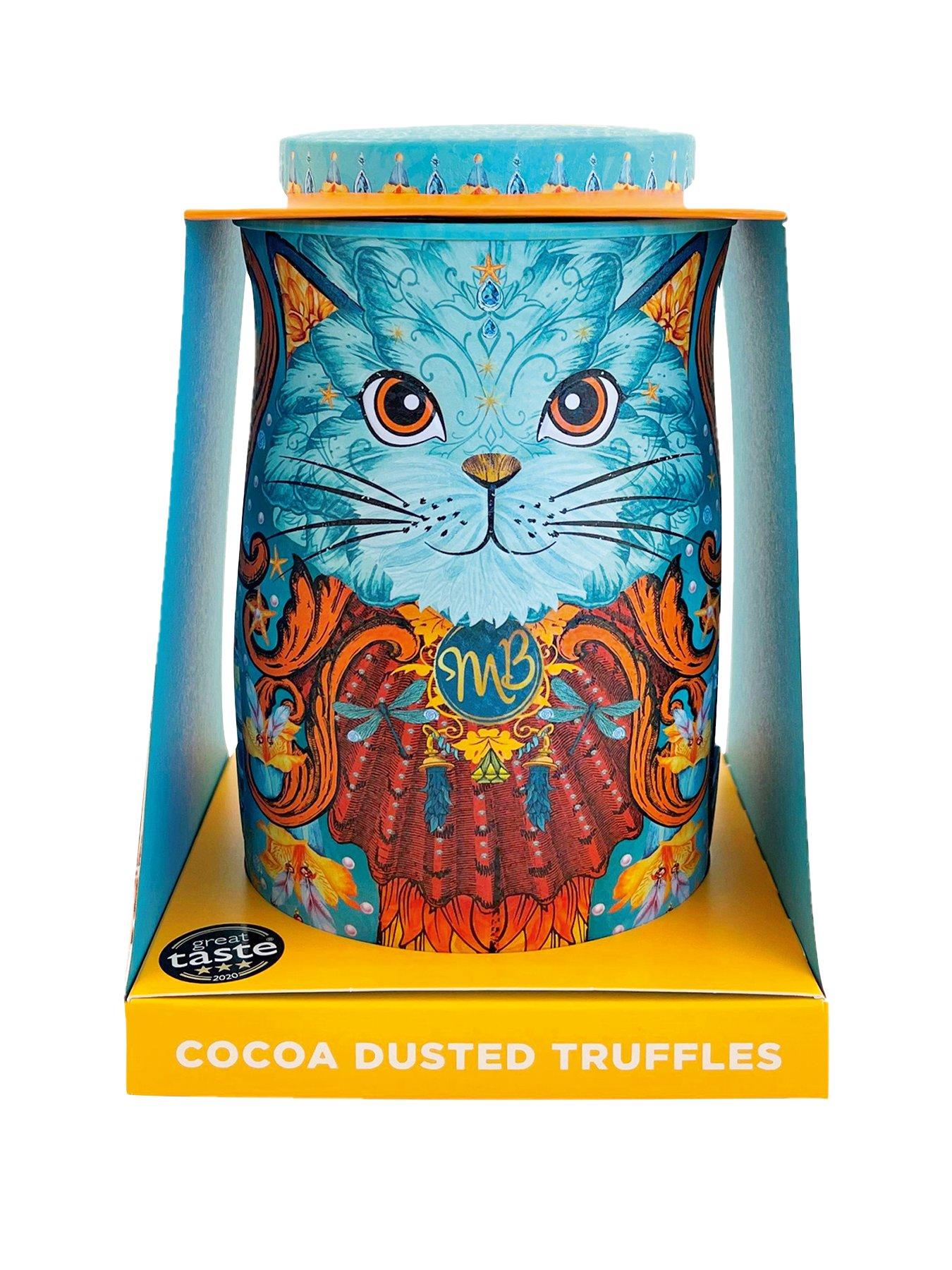 Image 1 of 1 of Monty Bojangles Spirit Blue Cat Tin - Coconut Crush Cocoa Dusted Truffles
