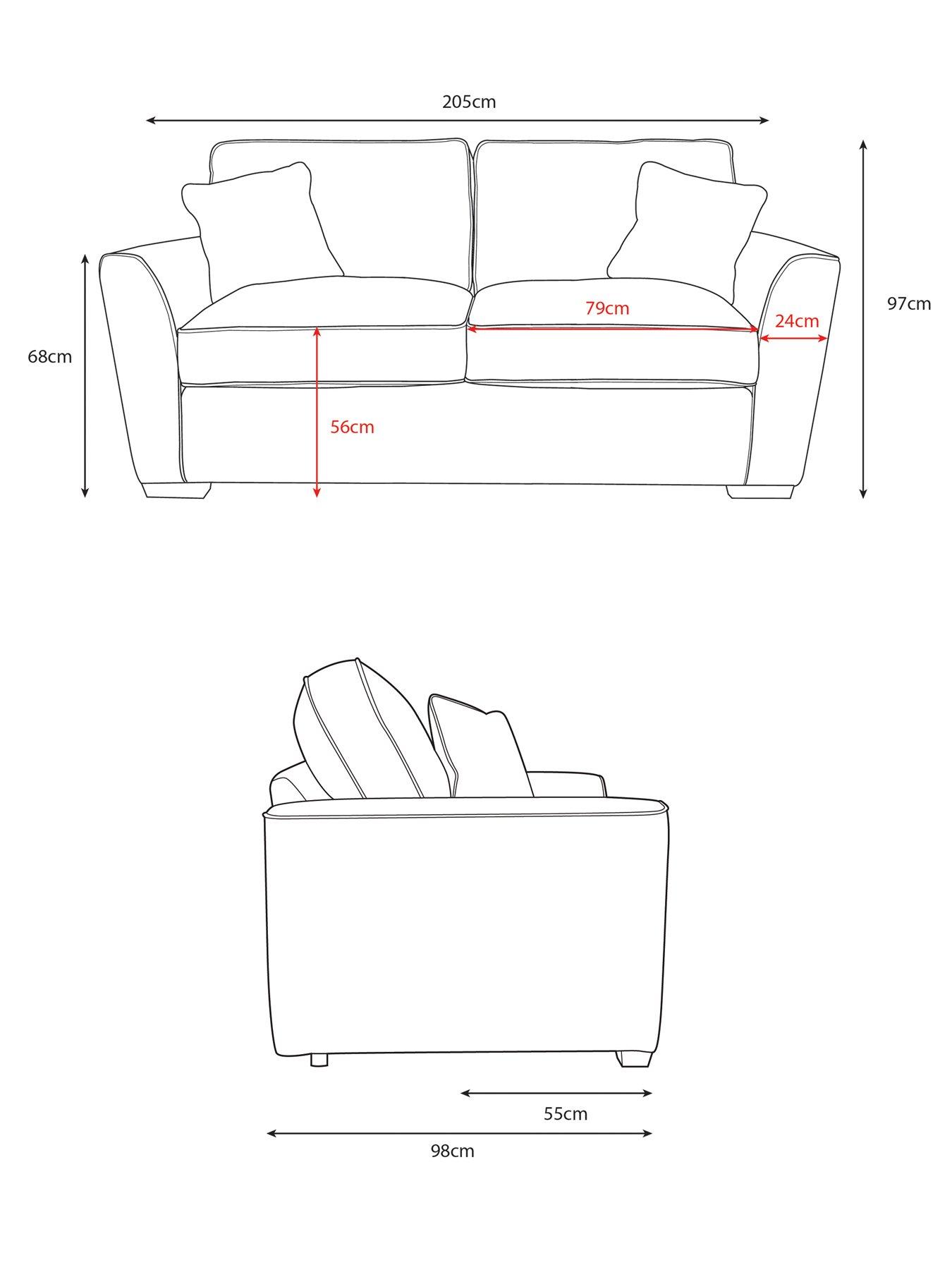 Image 7 of 7 of Very Home Lucerne 3 Seater&nbsp;Fabric Sofa&nbsp;- Made to Order in the UK