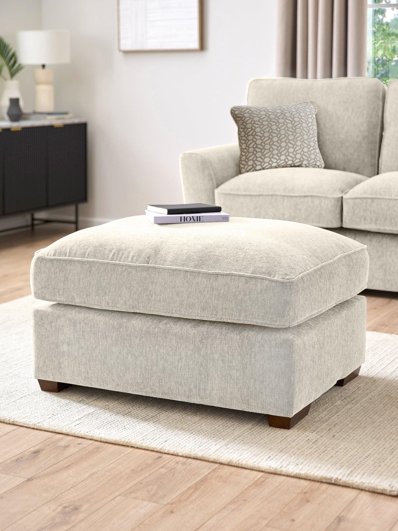 Very Home Lucerne Large Fabric Footstool - Made to Order in the UK
