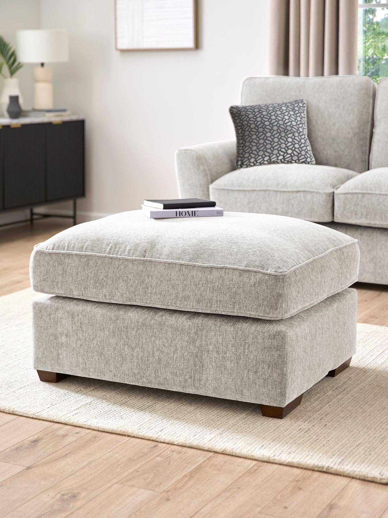 The Very Collection Lucerne Large Fabric Footstool - Made to Order in the UK - FSC® Certified