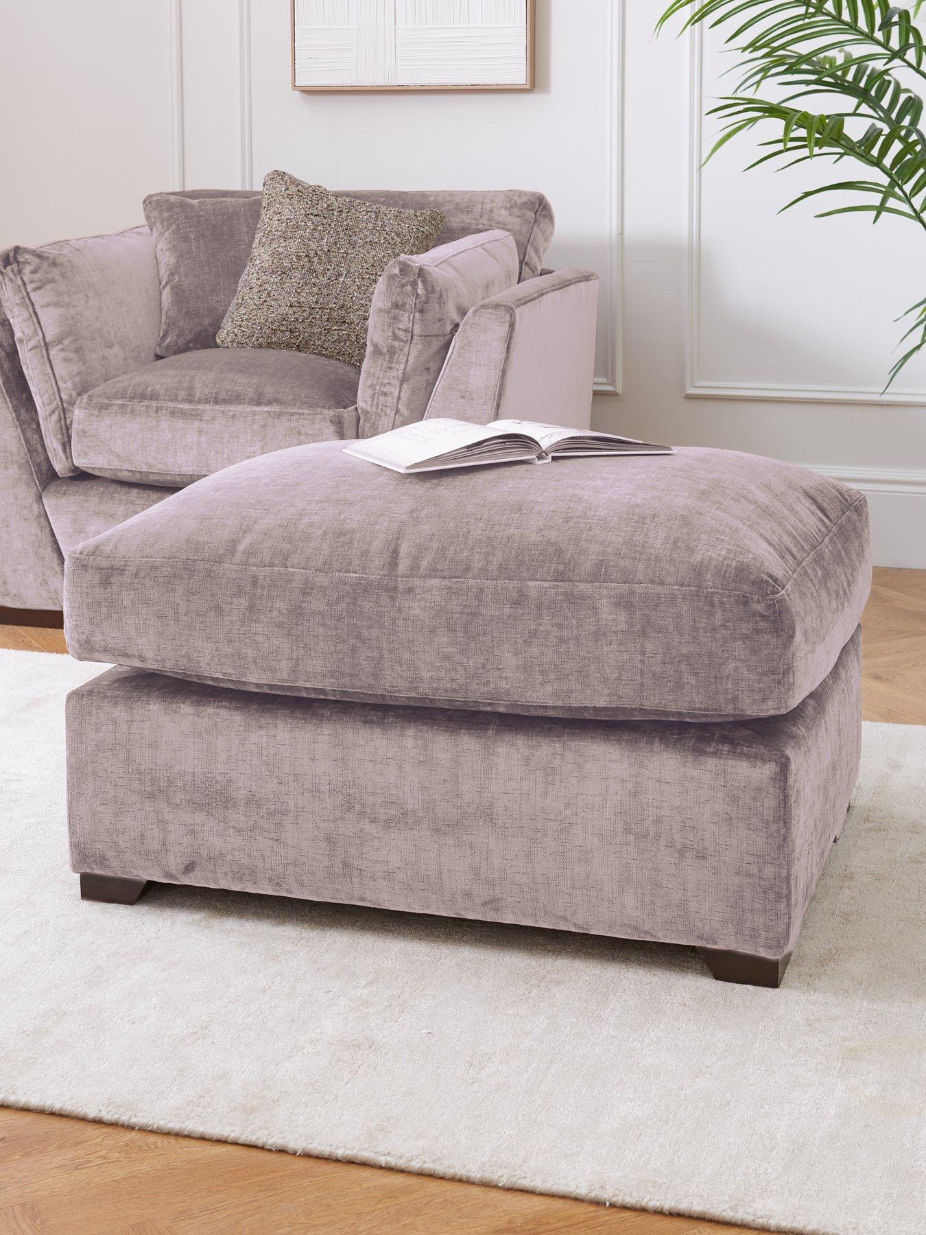 The Very Collection Caressa Large Fabric Footstool - Made to Order in the UK - FSC® Certified