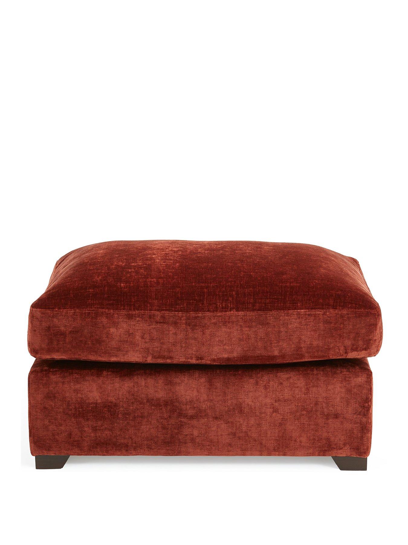 Image 2 of 5 of The Very Collection Caressa Large Fabric Footstool&nbsp;- Made to Order in the UK - FSC&reg; Certified