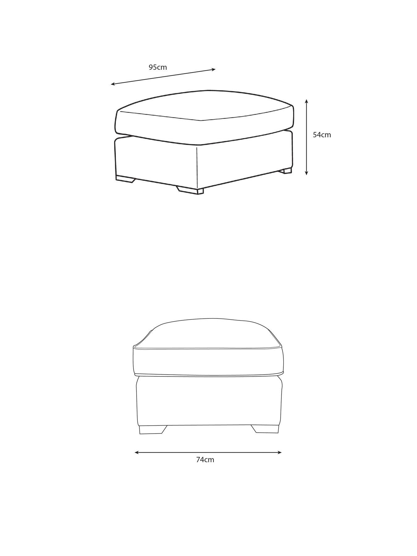 Image 5 of 5 of The Very Collection Caressa Large Fabric Footstool&nbsp;- Made to Order in the UK - FSC&reg; Certified
