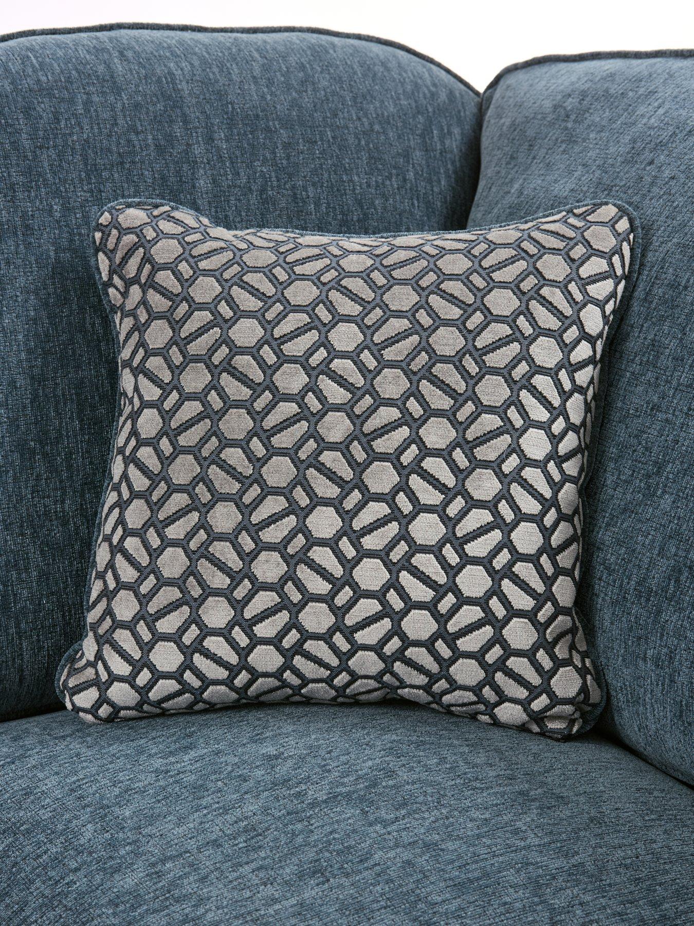 Image 6 of 7 of Very Home Lucerne Left Hand Fabric Corner Chaise Sofa with Footstool