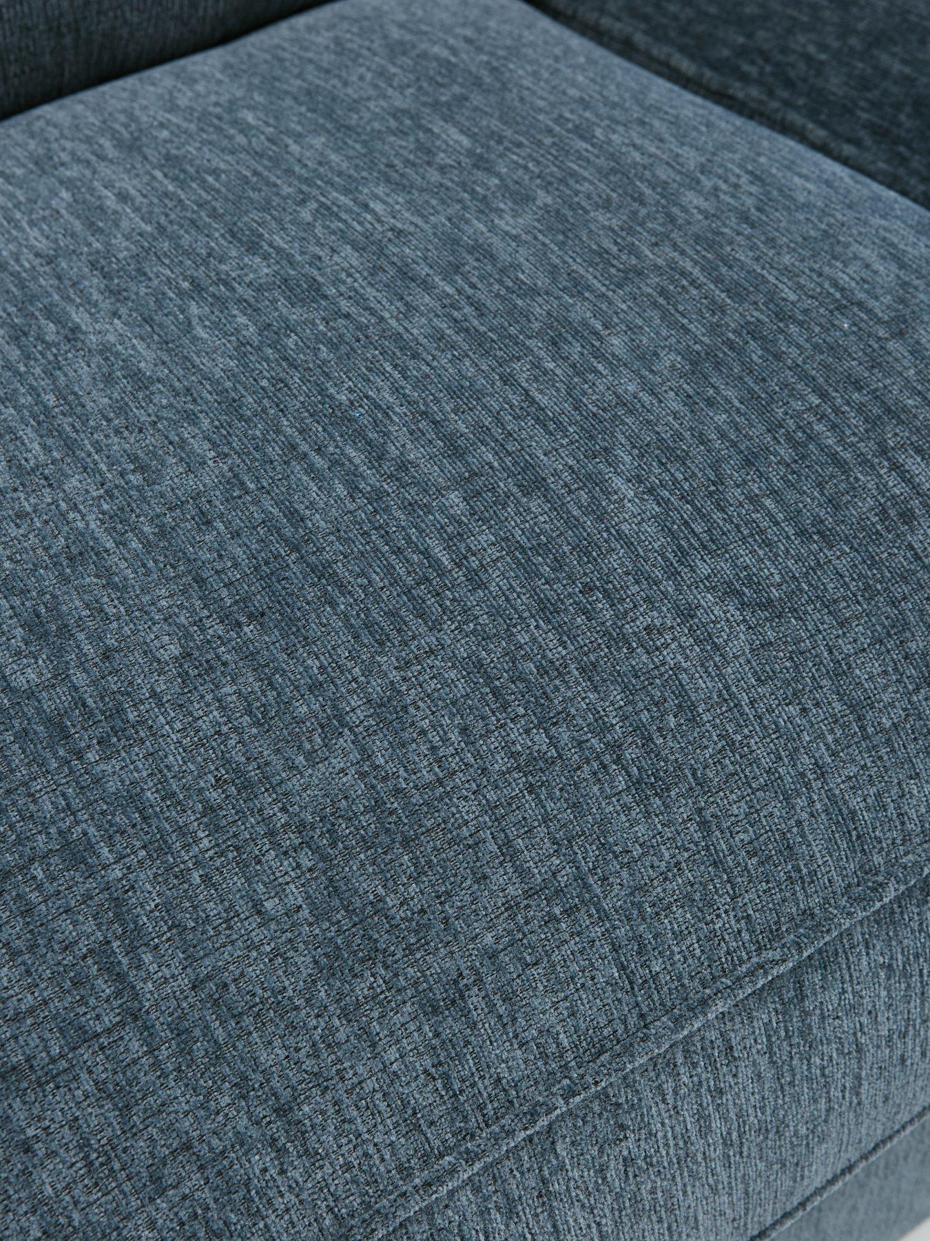 Image 7 of 7 of Very Home Lucerne Left Hand Fabric Corner Chaise Sofa with Footstool