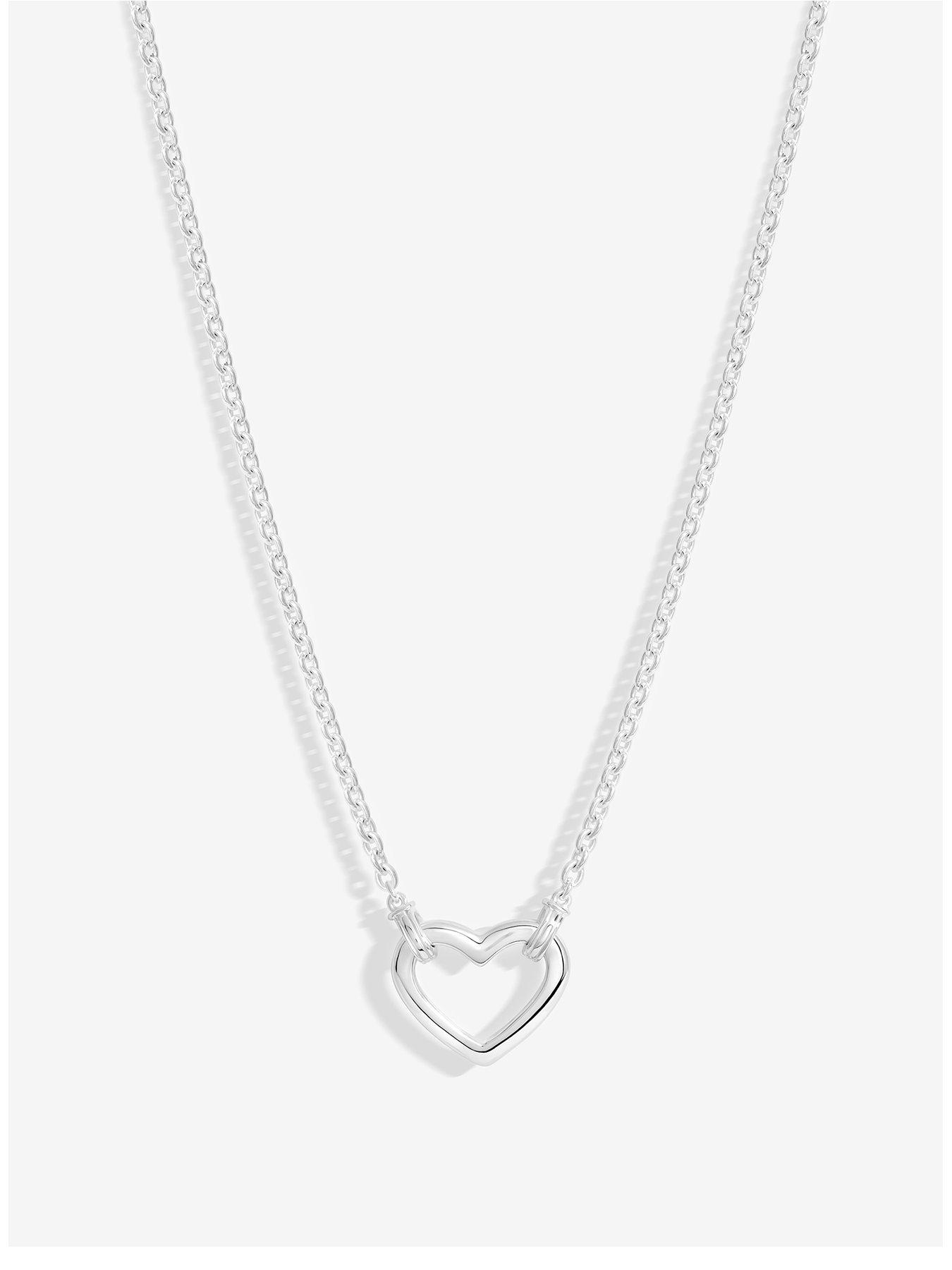 Product photograph of Simply Silver Sterling Silver 925 Polished Open Heart Necklace from very.co.uk