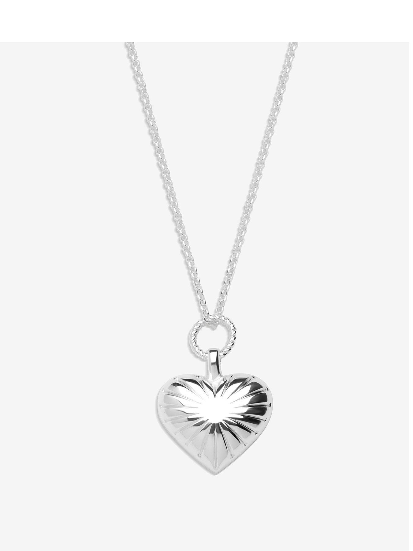 Product photograph of Simply Silver Sterling Silver 925 Ridged Heart Pendant from very.co.uk