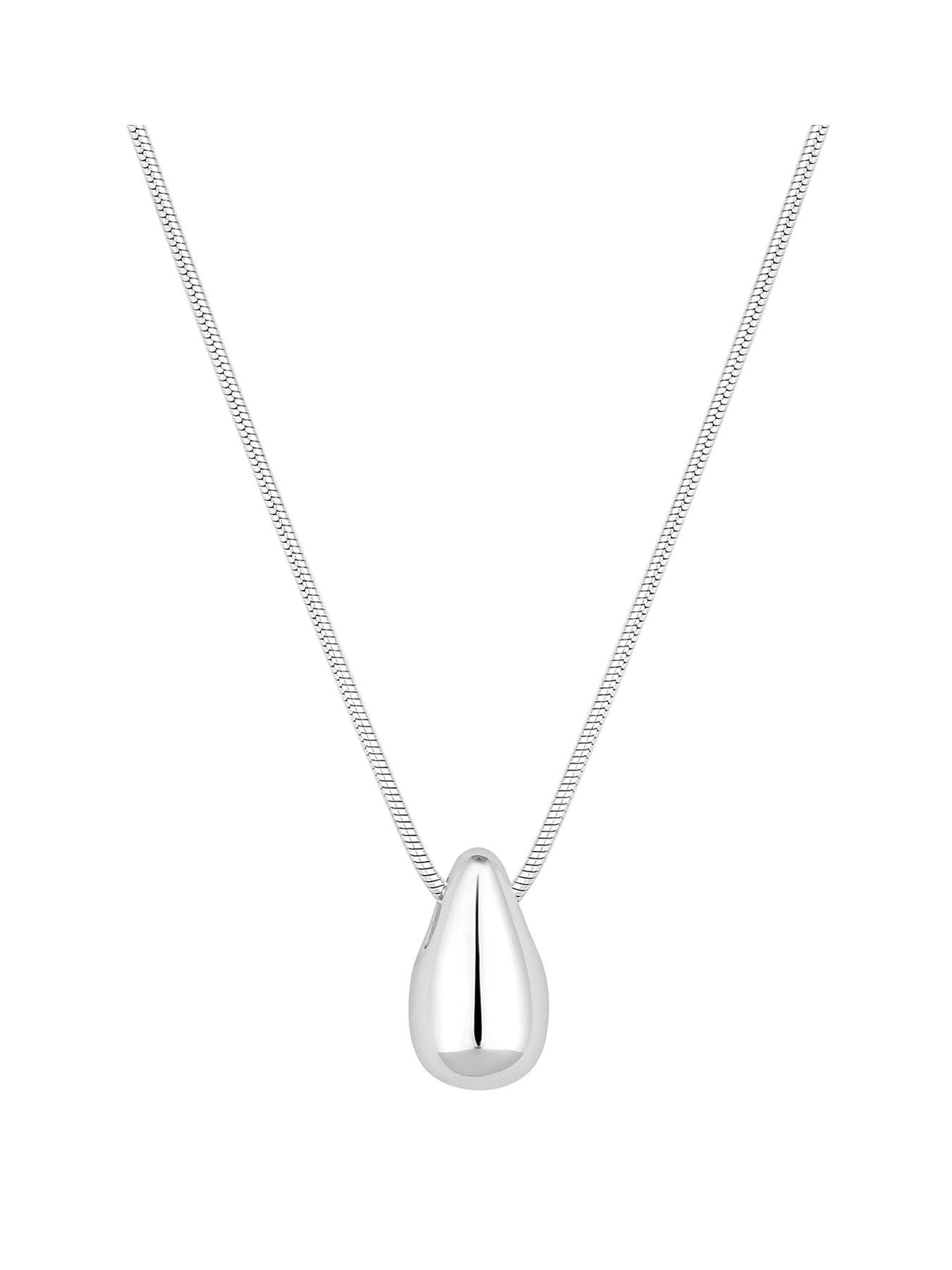 Product photograph of Simply Silver Sterling Silver 925 Polished Nugget Necklace from very.co.uk