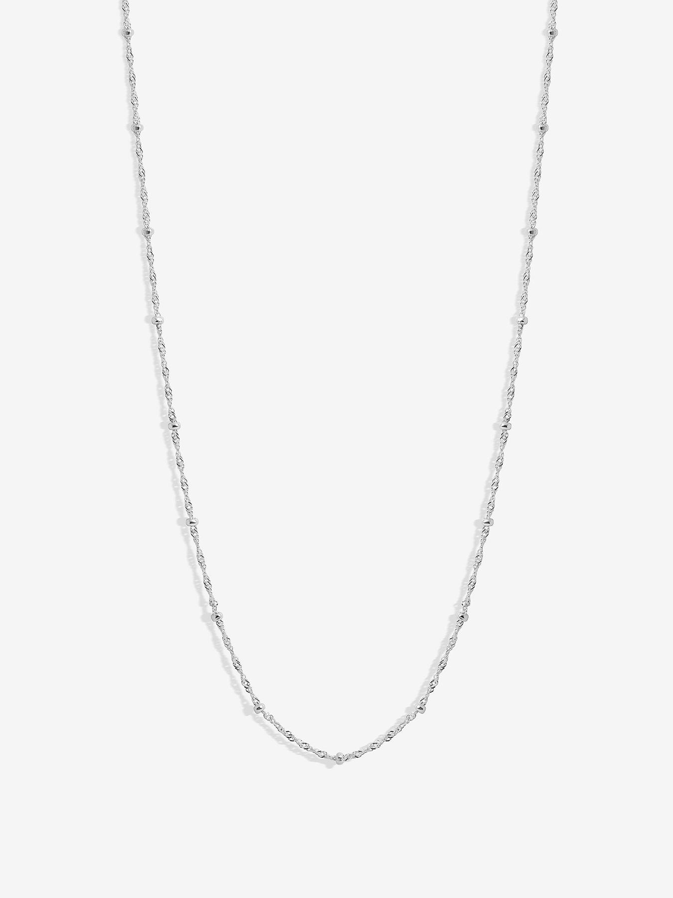 Product photograph of Simply Silver Sterling Silver 925 Twist Ball Chain Necklace from very.co.uk