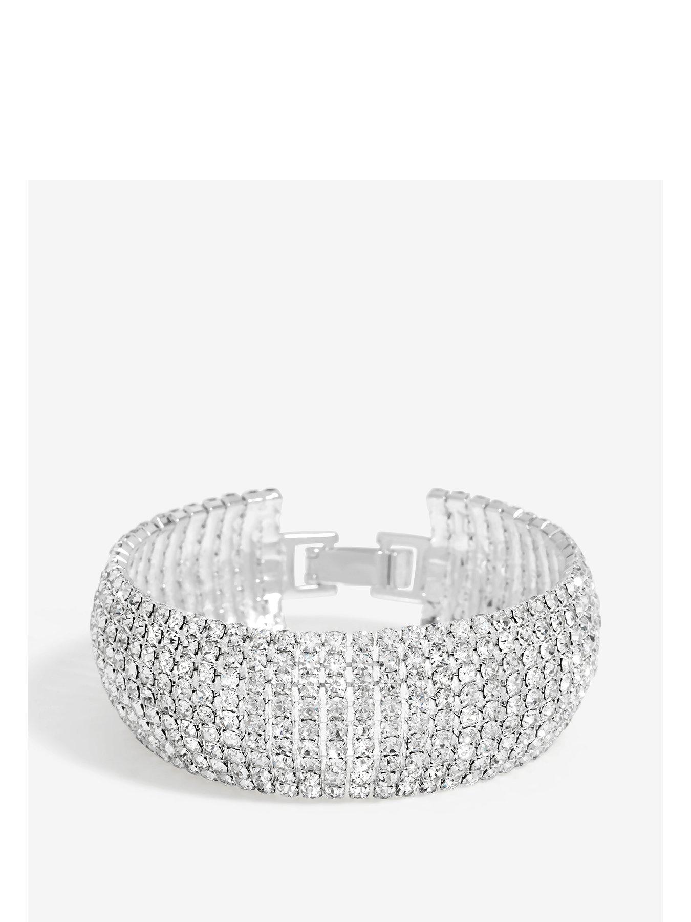 Product photograph of Jon Richard Statement Crystal Bracelet from very.co.uk