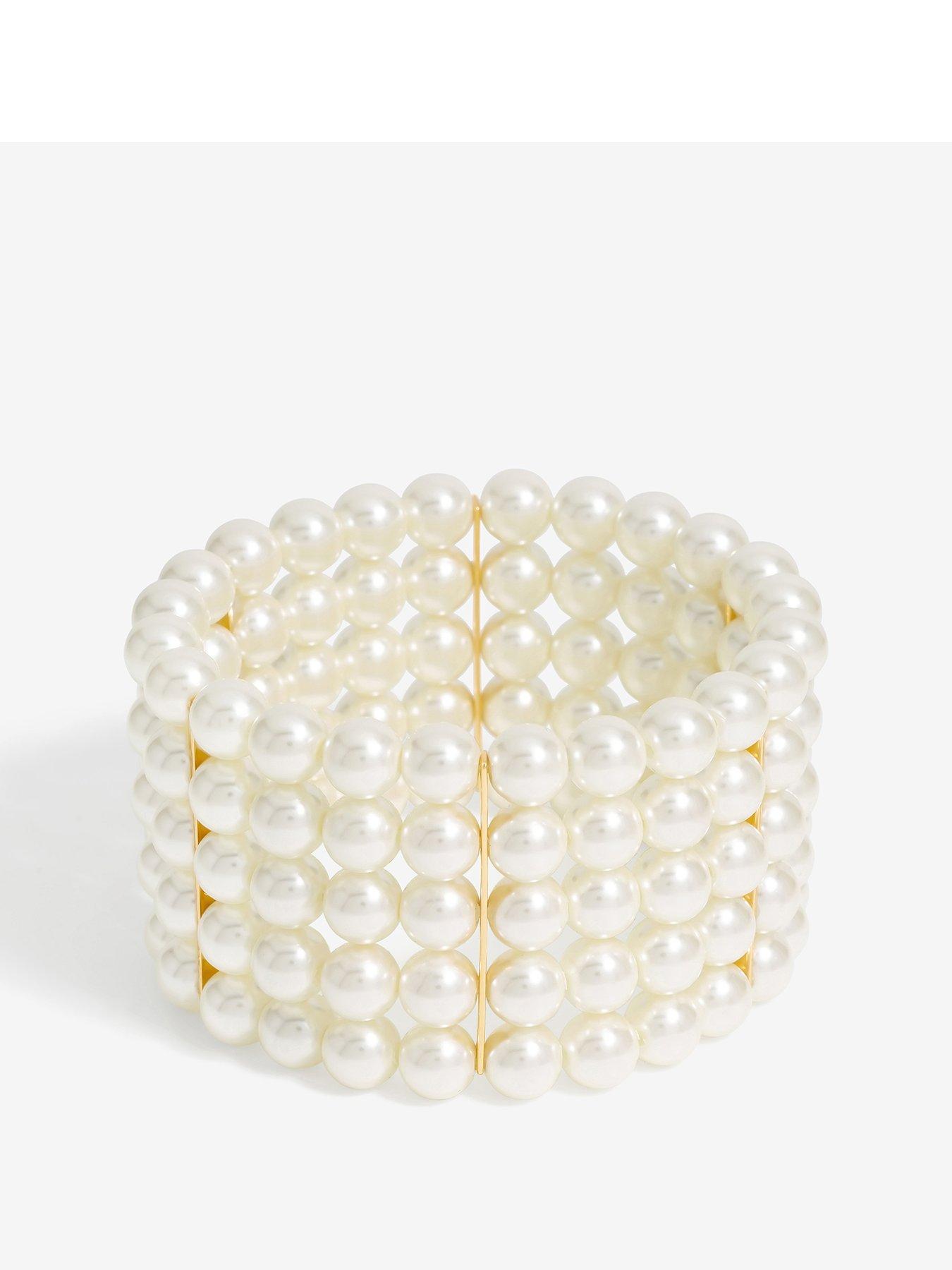 undefined Multi Row Pearl Stretch Wristwear