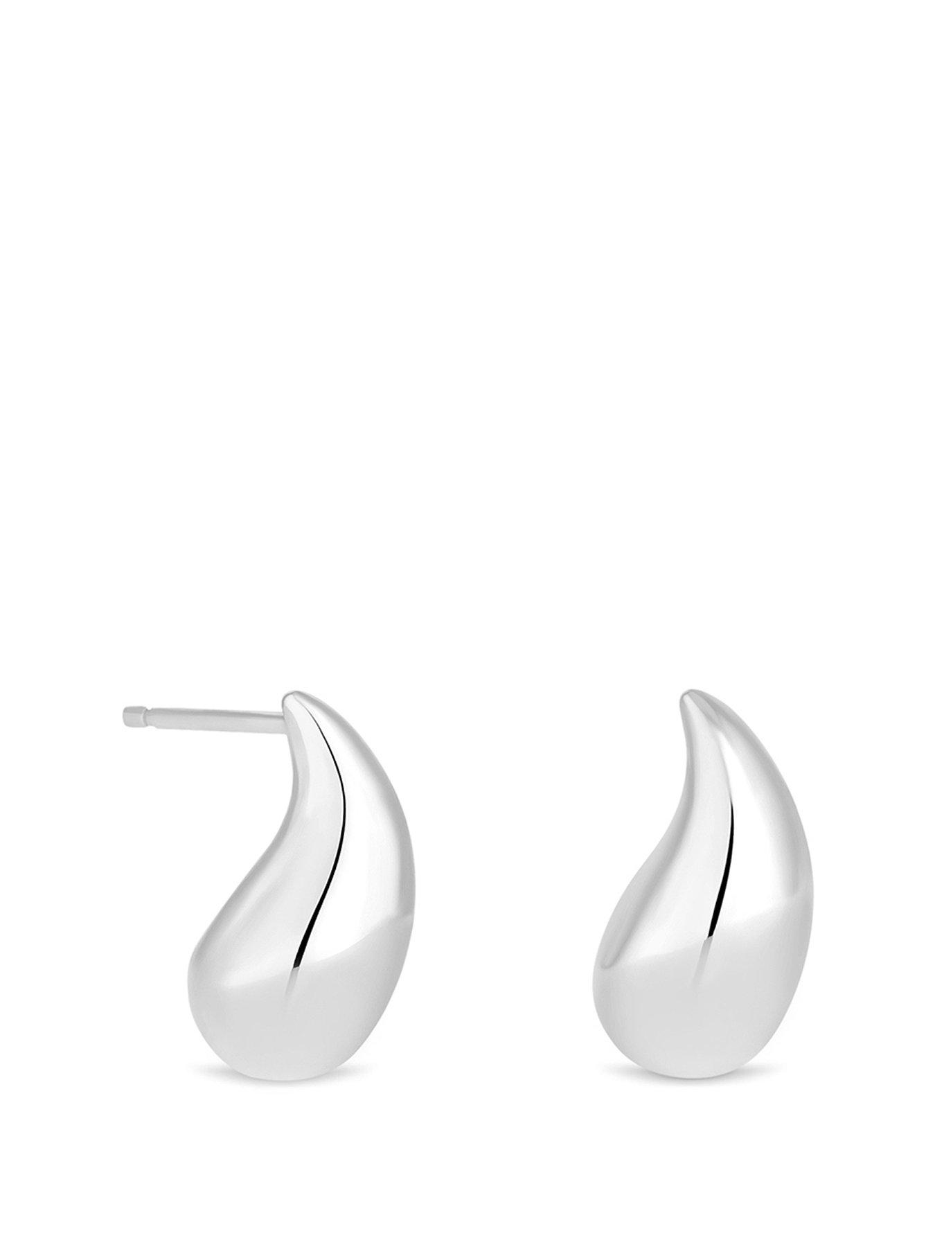 Product photograph of Simply Silver Sterling Silver 925 Polished Small Teardrop Earrings from very.co.uk