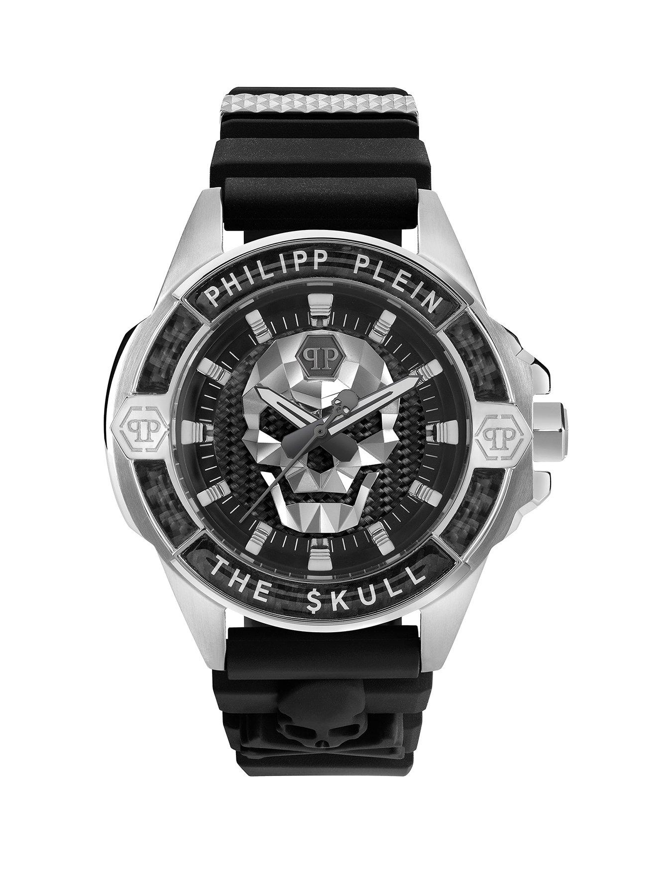 Product photograph of Philipp Plein The Kull Carbon Fiber Watch from very.co.uk