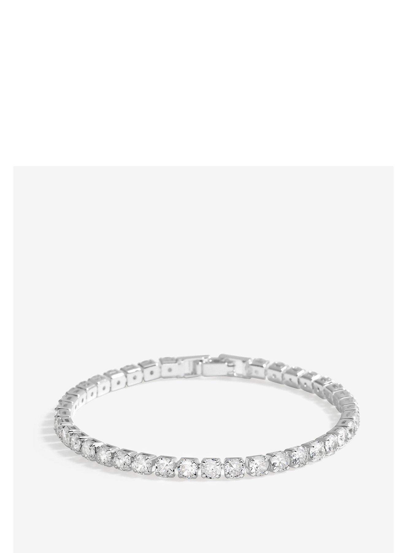 Product photograph of Jon Richard Silver Plated And Crystal Tennis Bracelet from very.co.uk