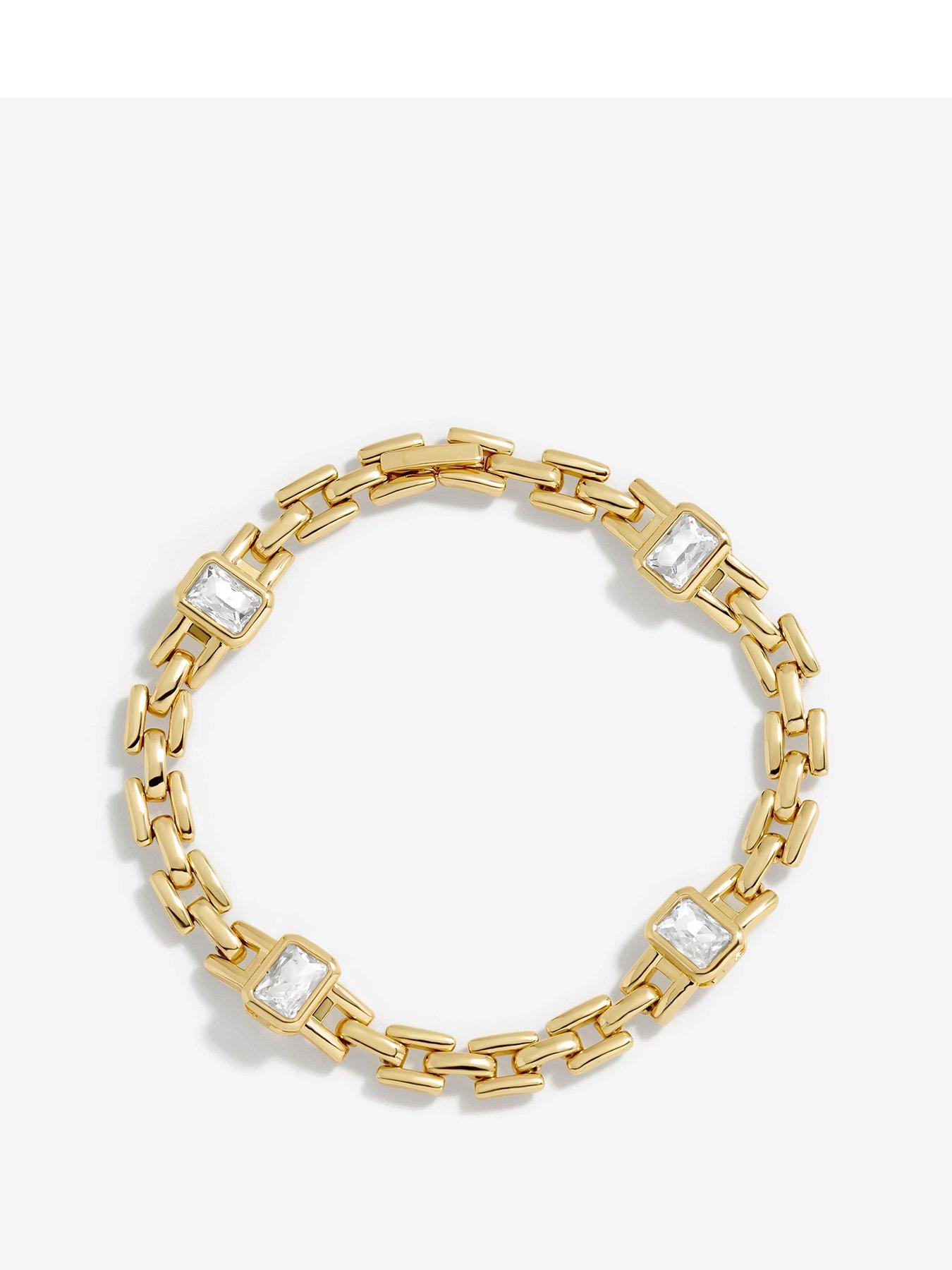 Product photograph of Jon Richard Gold Plated And Cubic Zirconia Polished Bracelet from very.co.uk