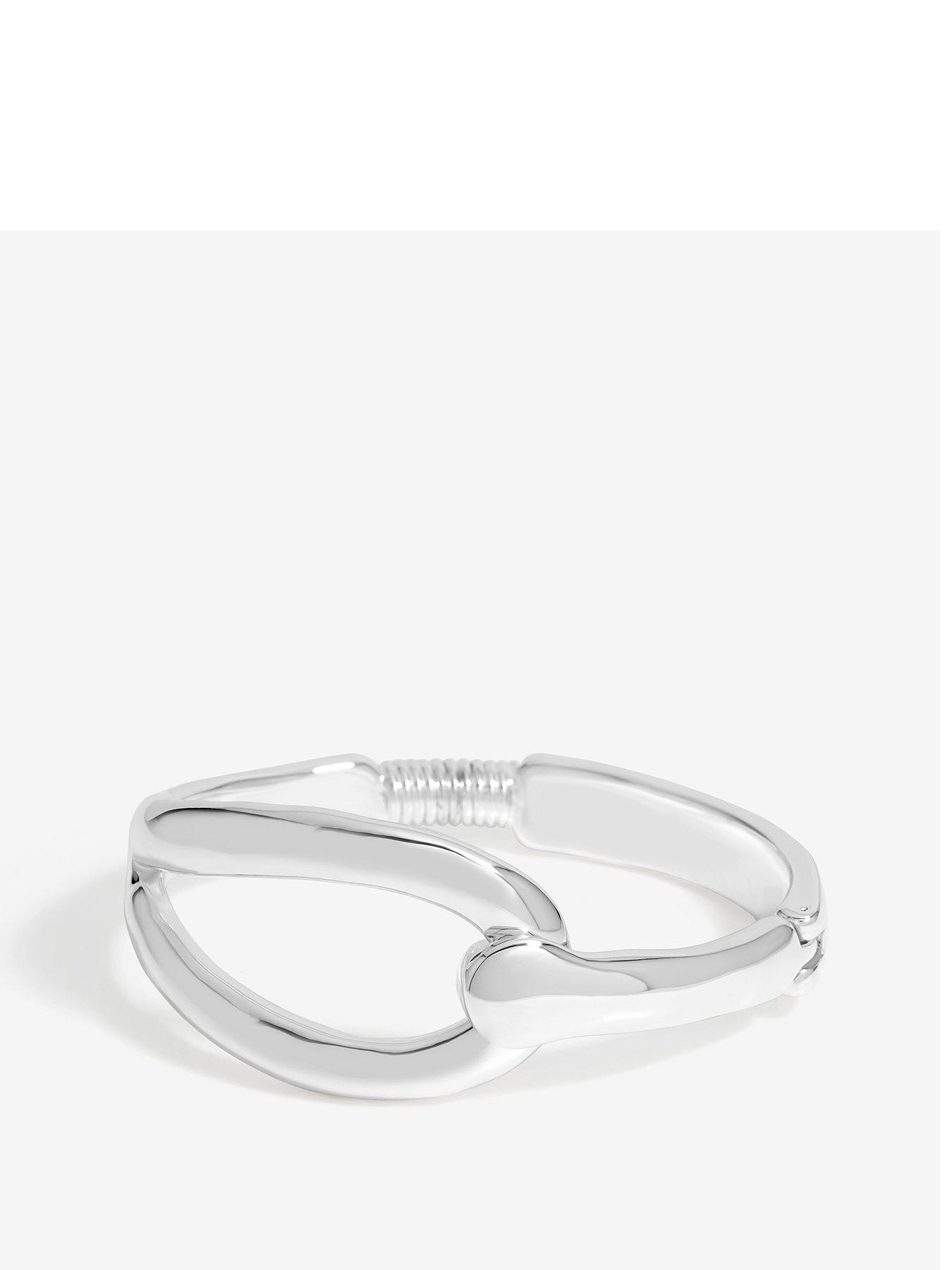 Product photograph of Jon Richard Jon Rchard Silver Plated Open Link Cuff Bangle from very.co.uk