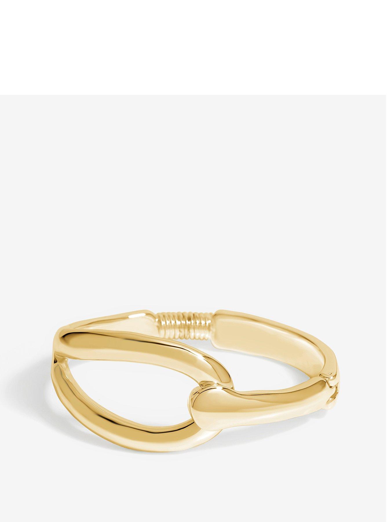 Product photograph of Jon Richard Jon Rchard Gold Plated Open Link Cuff Bangle from very.co.uk