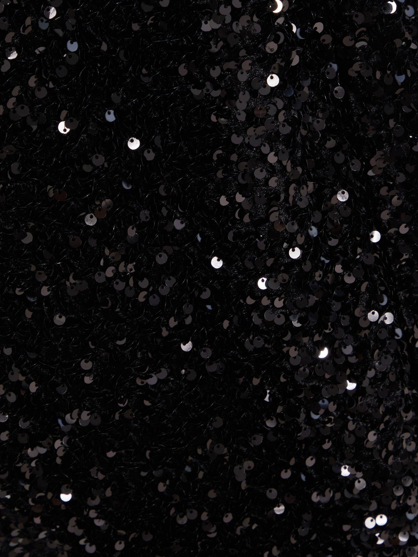 Quiz Sequin Strapless Midaxi Dress - Black | Very