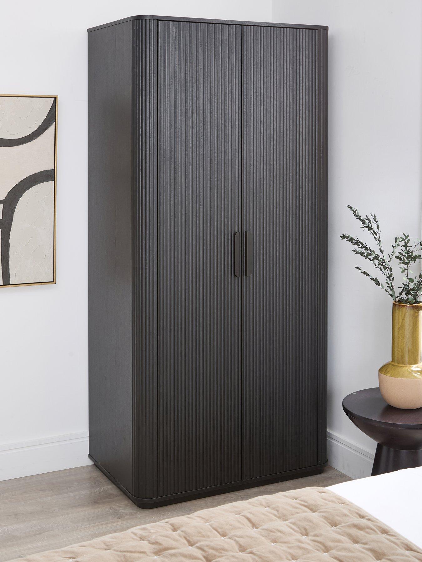 undefined Carina 2 Door Plinth Wardrobe - Black