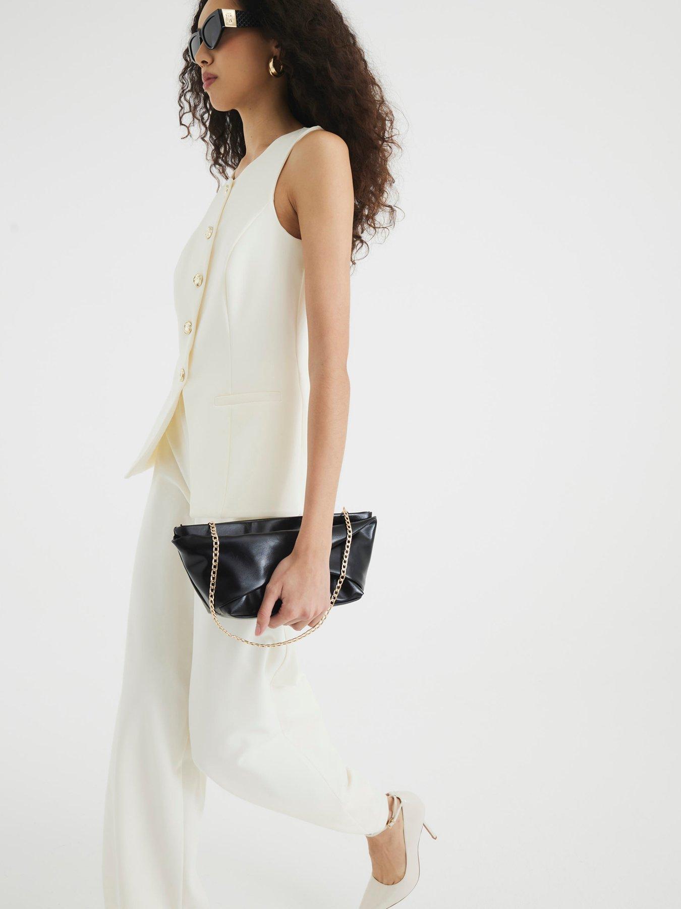 Image 2 of 6 of River Island Longline Waistcoat Jumpsuit - Cream