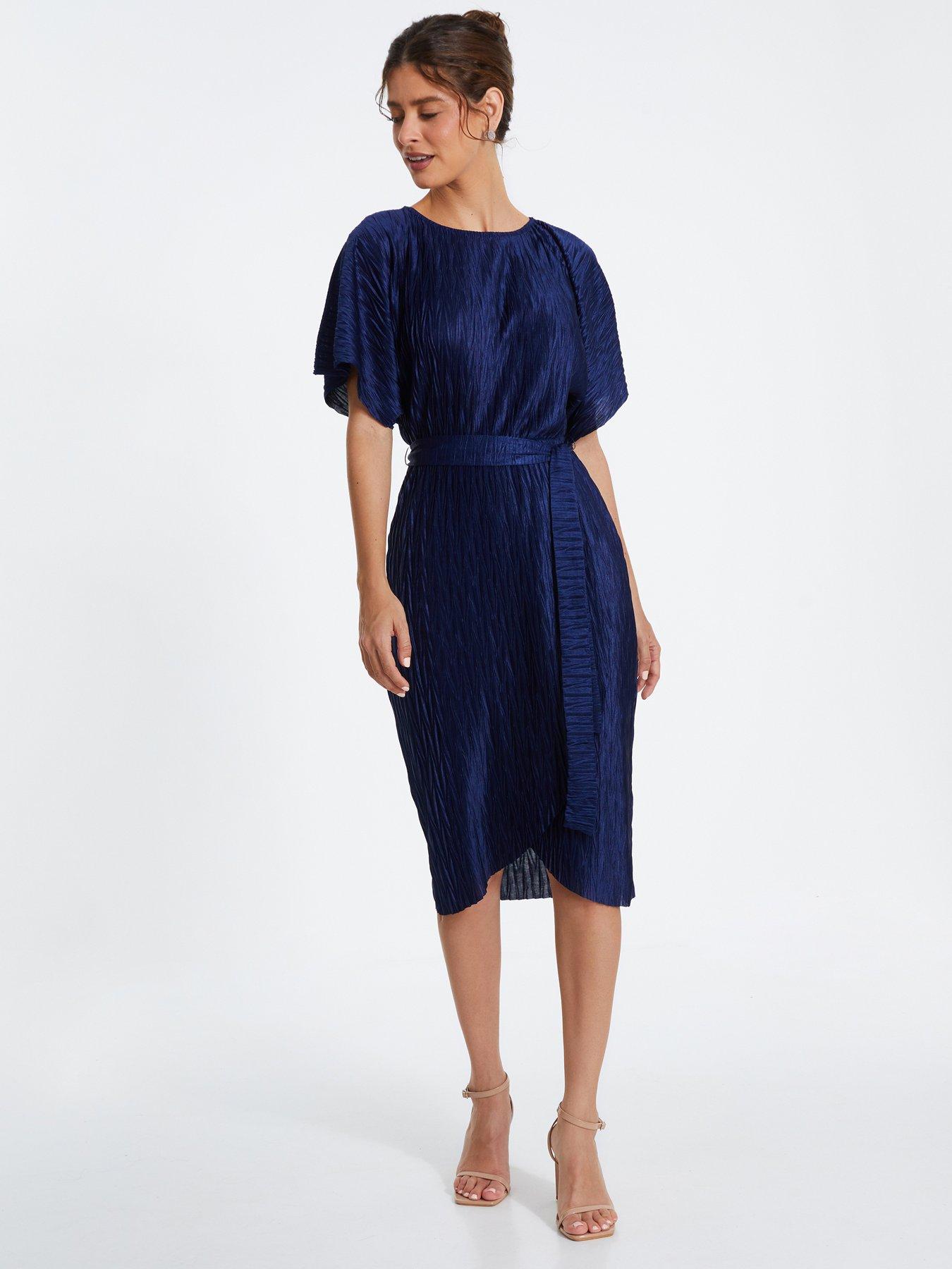 Quiz Navy Batwing Midi Dress