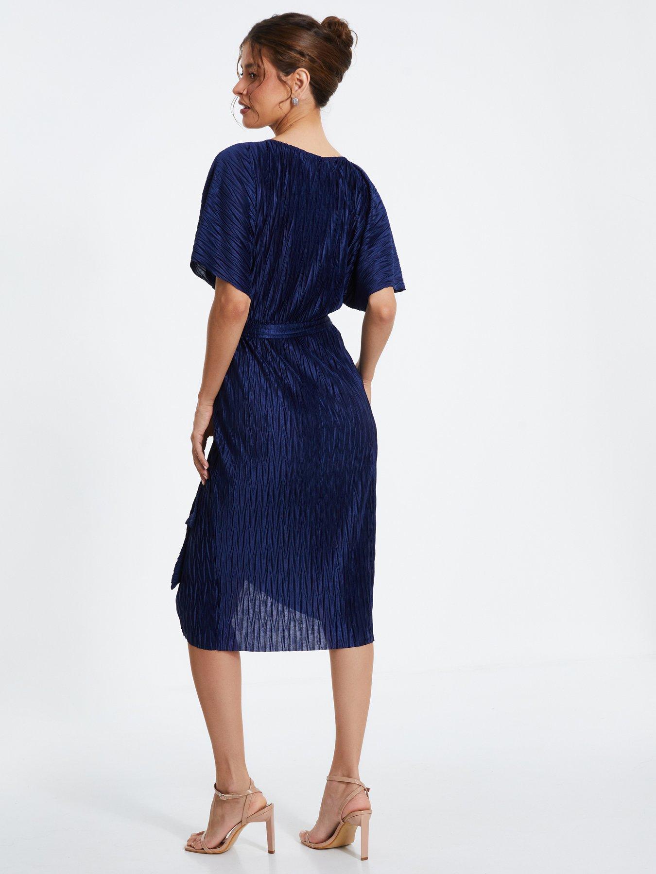 Quiz Navy Batwing Midi Dress