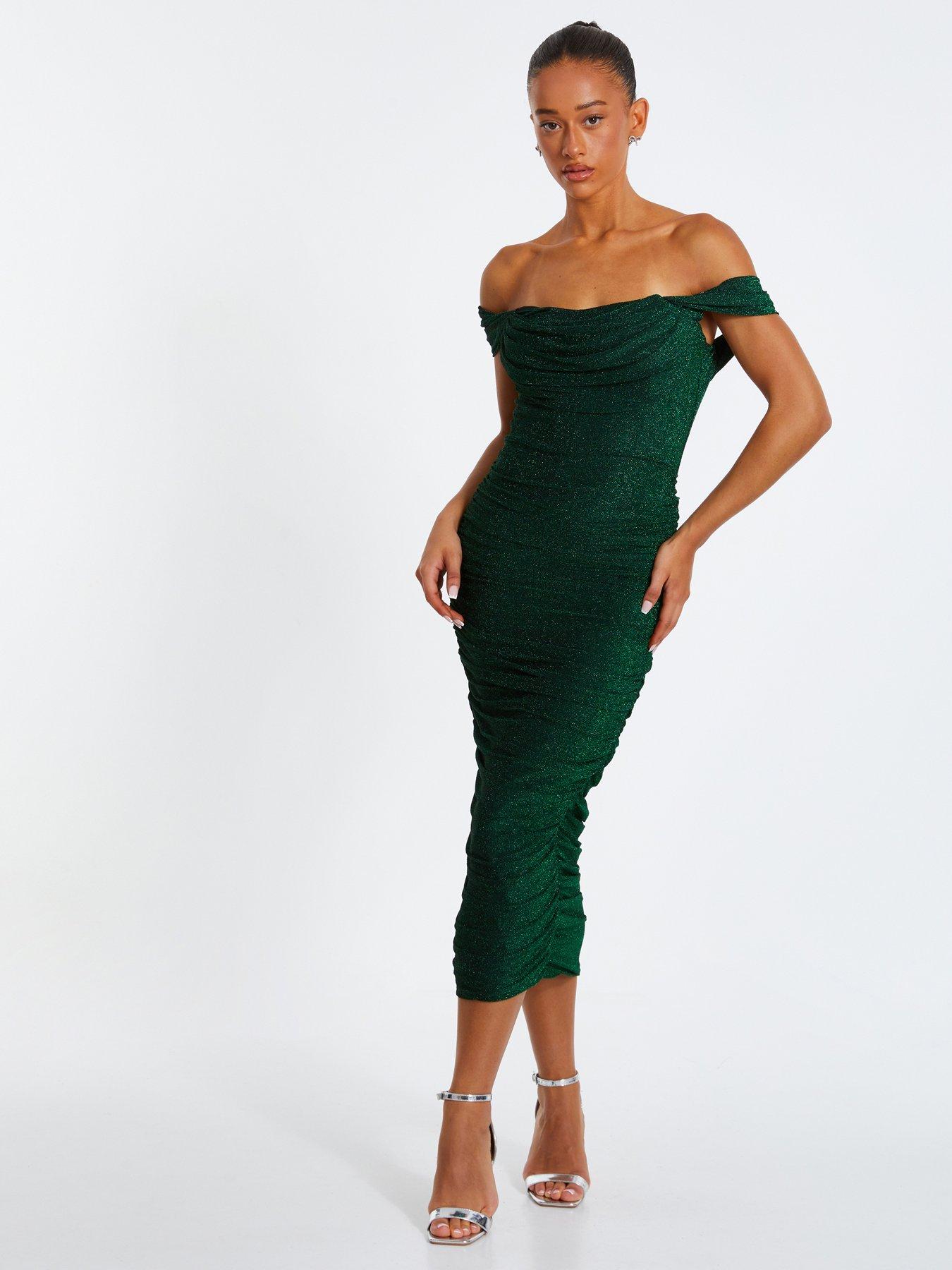 ellen tracy green dress Zapakasa Women Sparkly Dark Green Tight Short Corset Homecoming Dress  Ruched Sequin Spaghetti Straps Lace Up Back Cocktail Dress main image 1