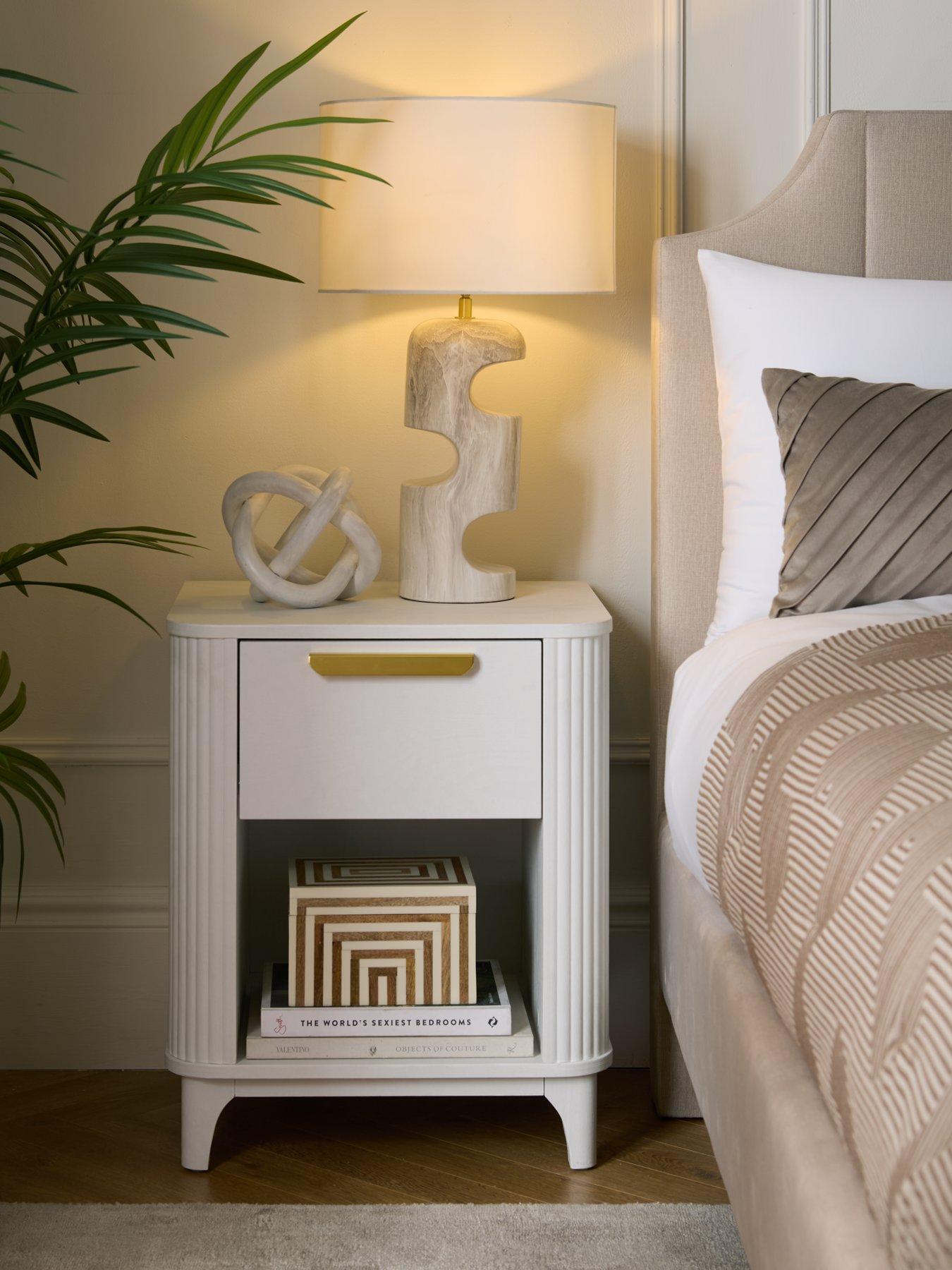 undefined Carina 1 Drawer Bedside Chest - White